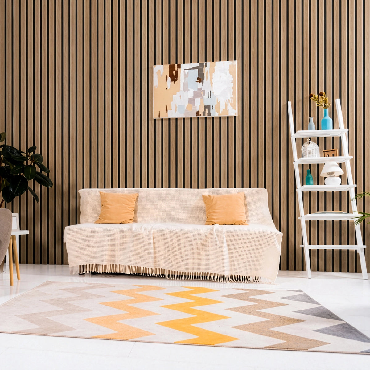AFD Zebra Wood Extra Wide Acoustic Slat Panels – Luxewall
