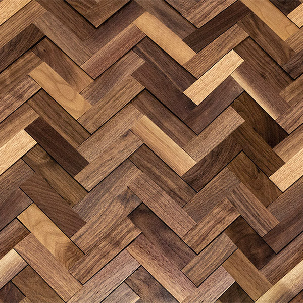 3D Natural Herringbone Walnut – LuxeWall