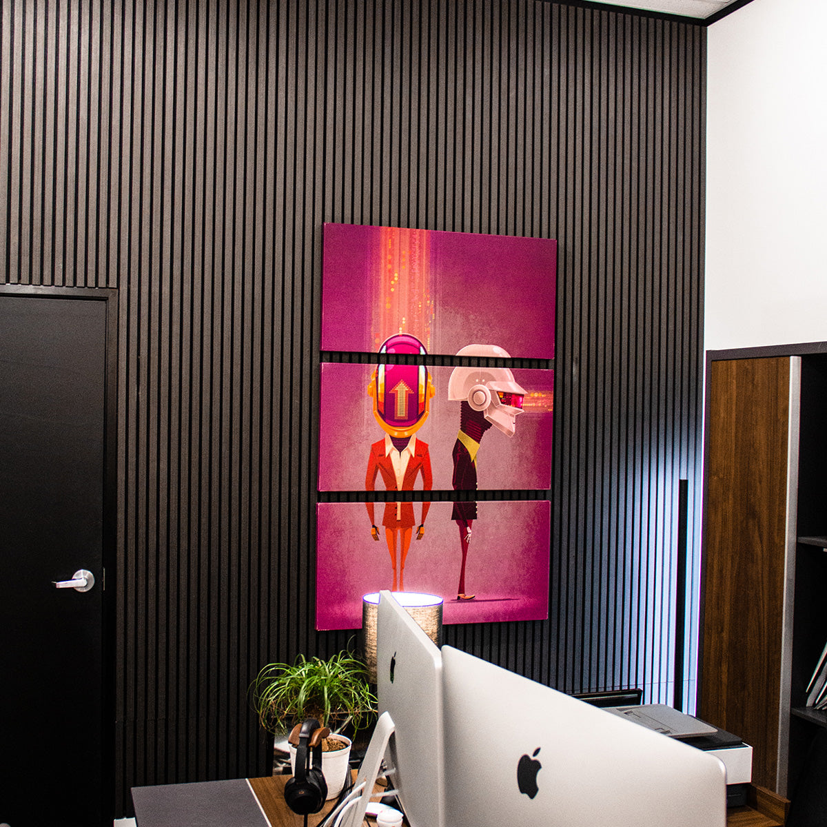 Pebble Oak Acoustic Slat Panels