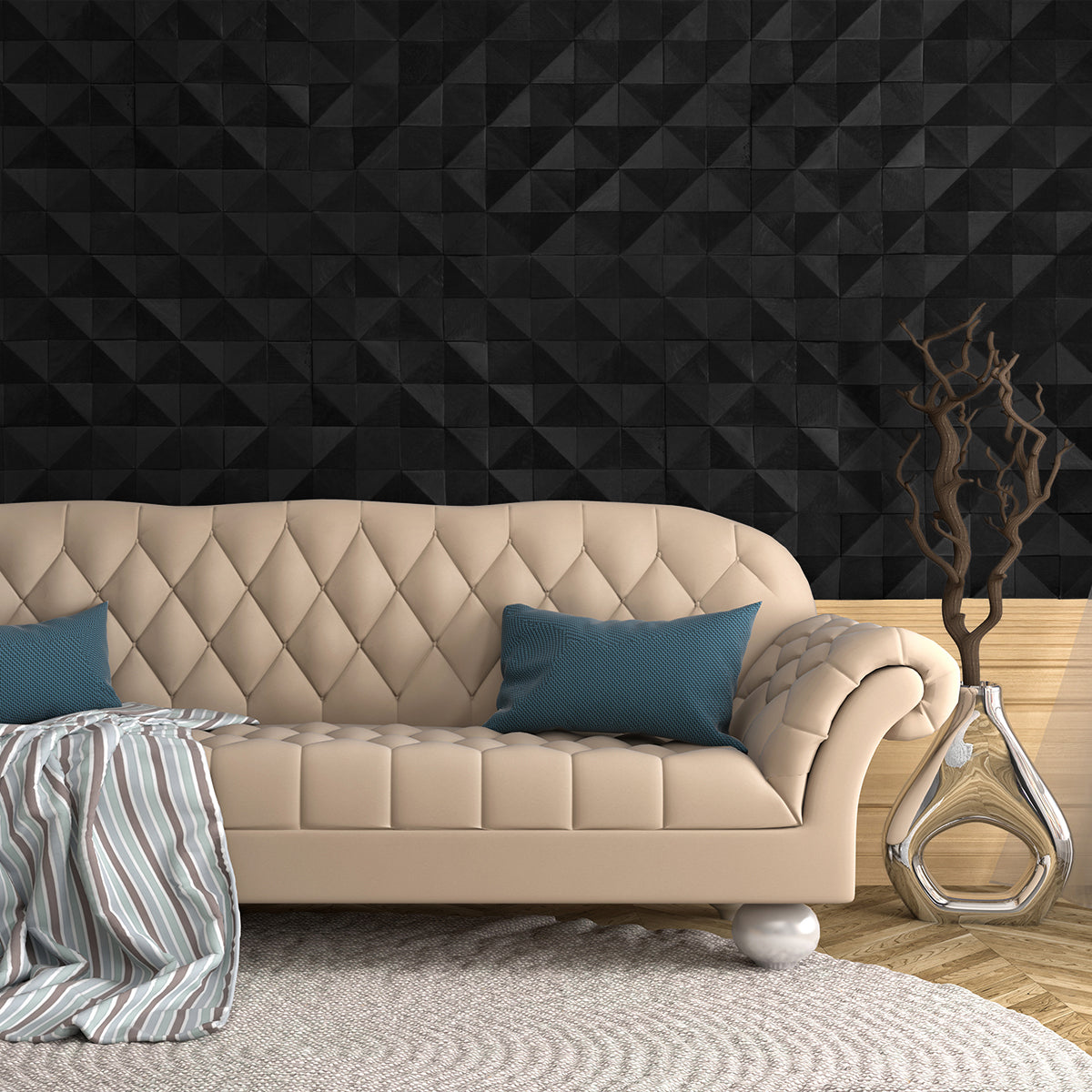 3D Diamond Onyx White Oak
