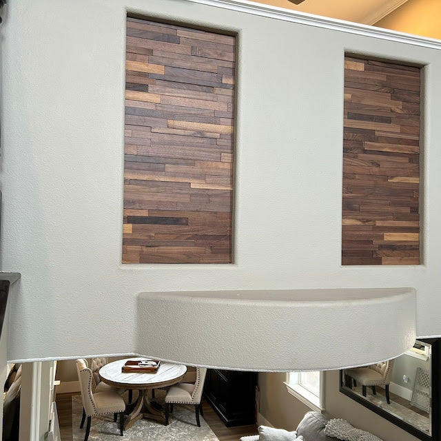3D Stacked Natural Walnut – LuxeWall