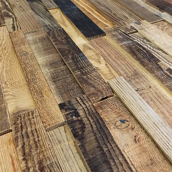 Close-up of wooden planks with varying tones and textures.
