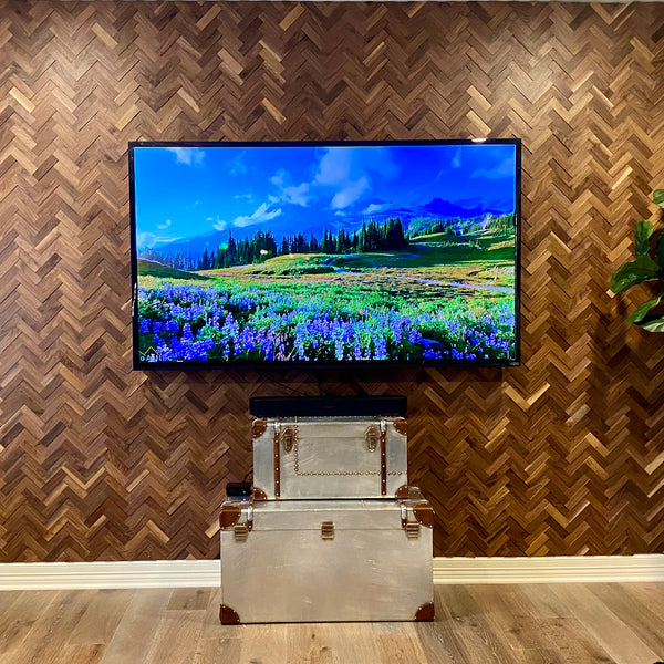 Natural Walnut 3D Herringbone Panels
