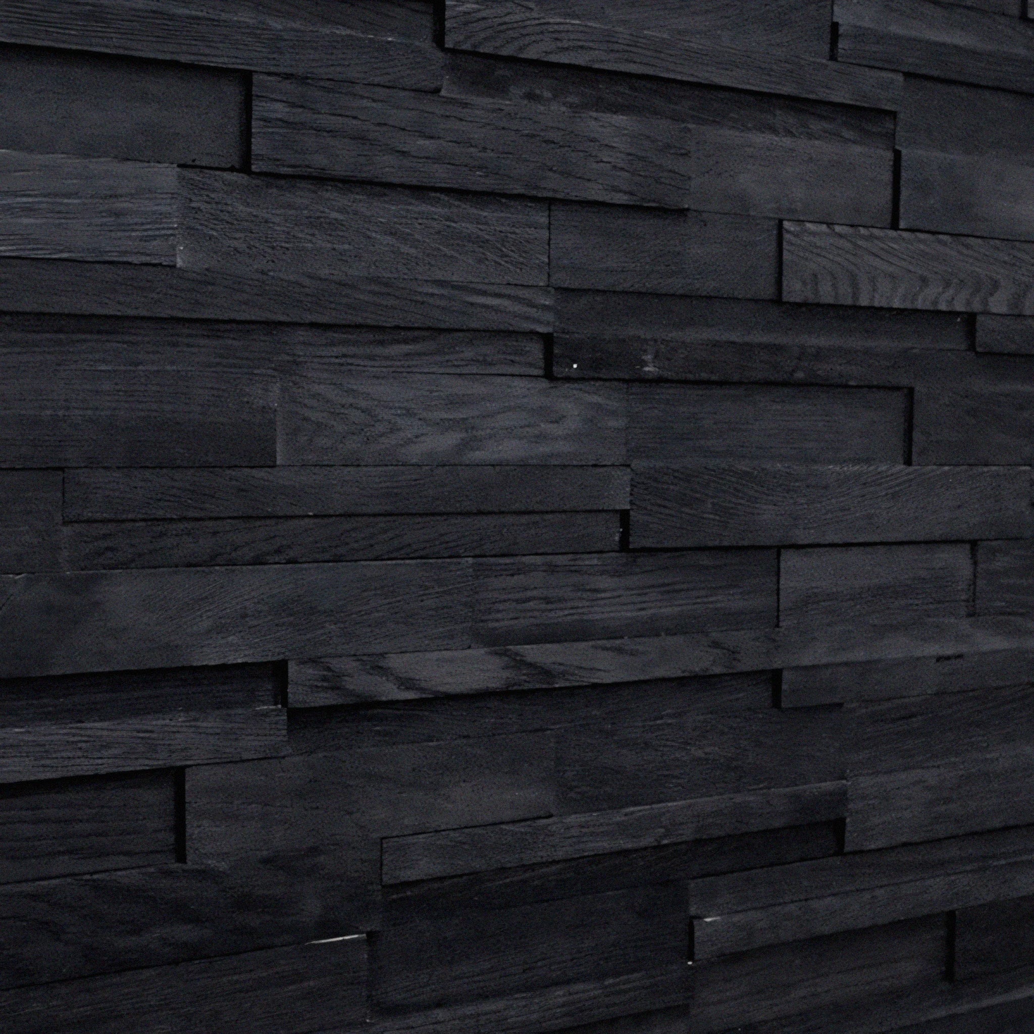 Ebony Oak 3D Stacked Wall Panels