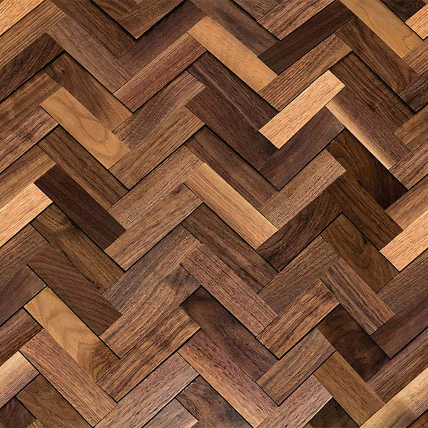 Natural Walnut 3D Herringbone Panels