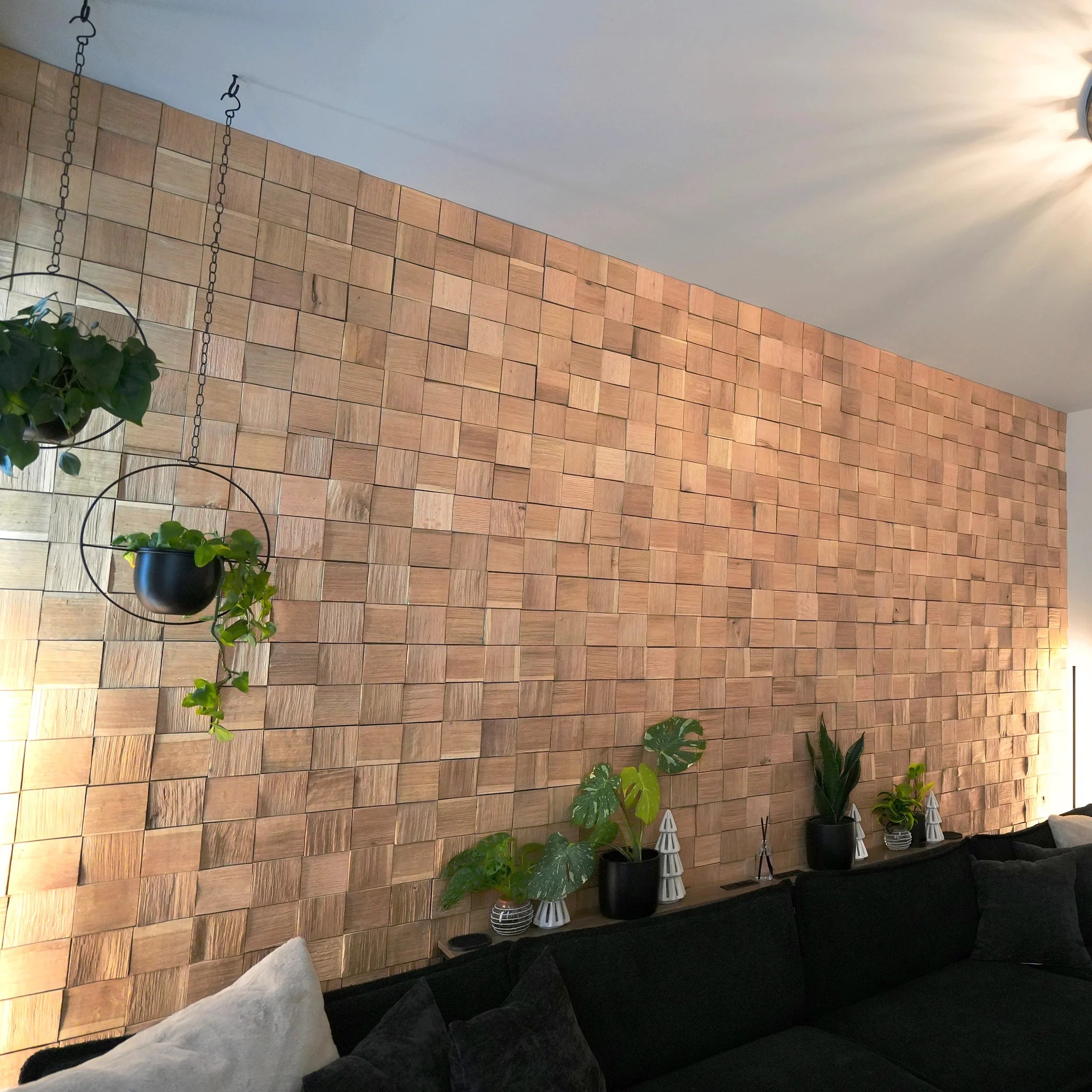 Natural Oak 3D Block Wall Panels