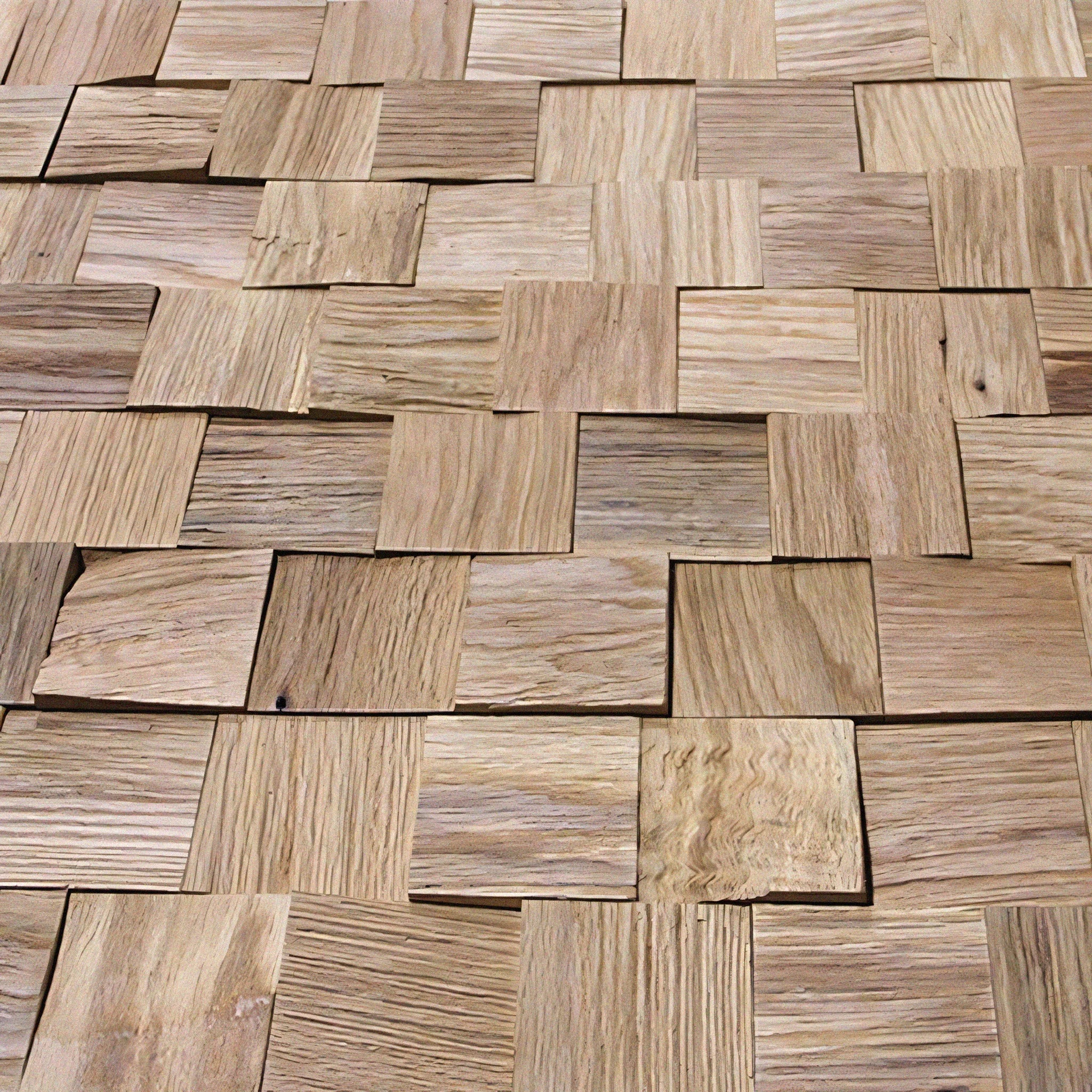 Natural Oak 3D Block Wall Panels