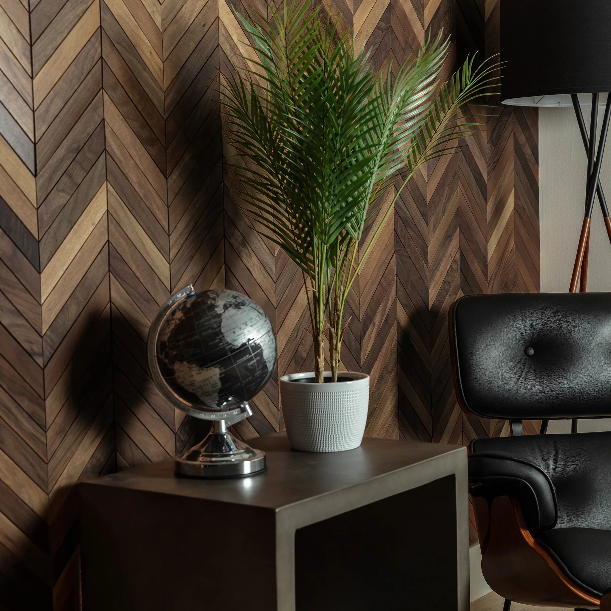 Natural Walnut Chevron Panels