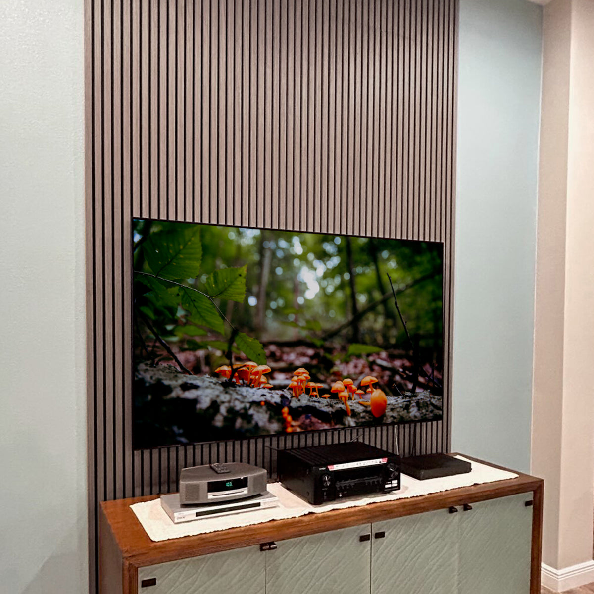 Leather Oak Acoustic Slat Panels