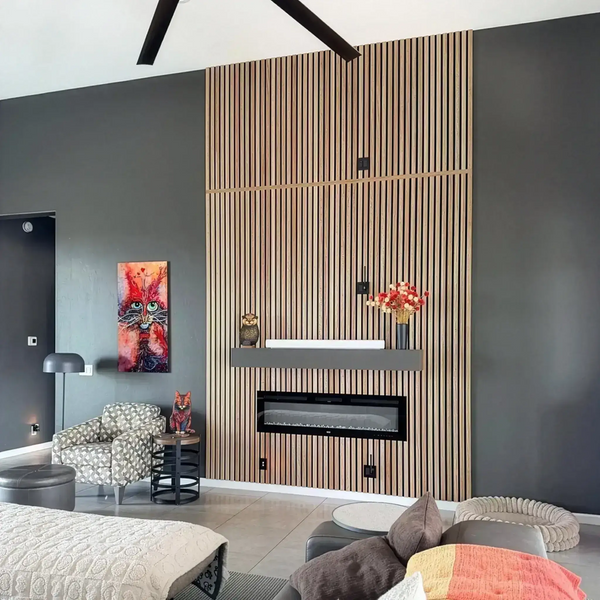 AFD Zebra Wood Extra Wide Acoustic Slat Panels
