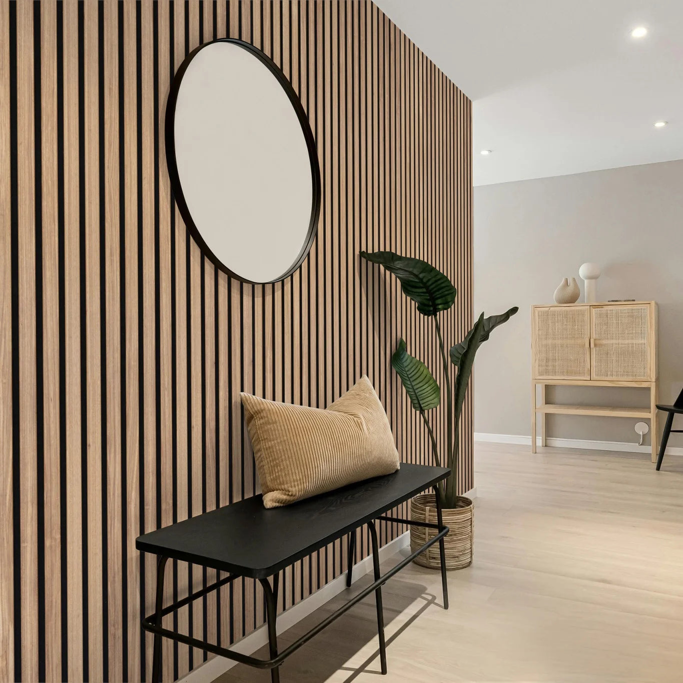 AFD Zebra Wood Extra Wide Acoustic Slat Panels