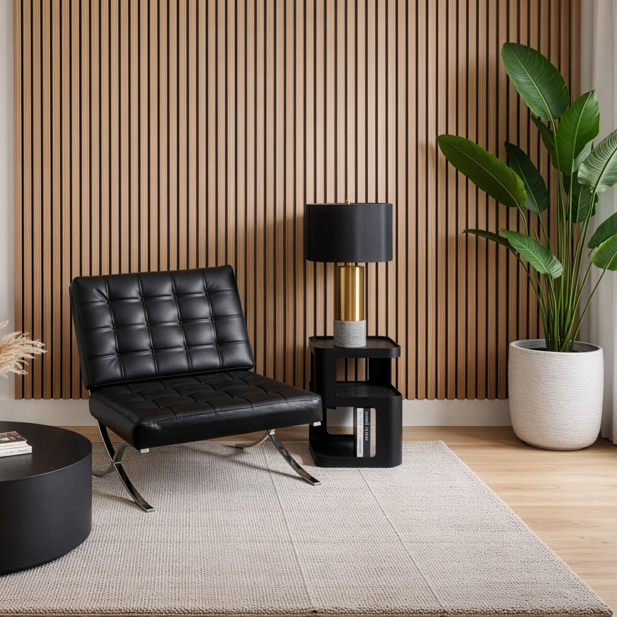 Zebra Wood Extra Wide Acoustic Slat Panels