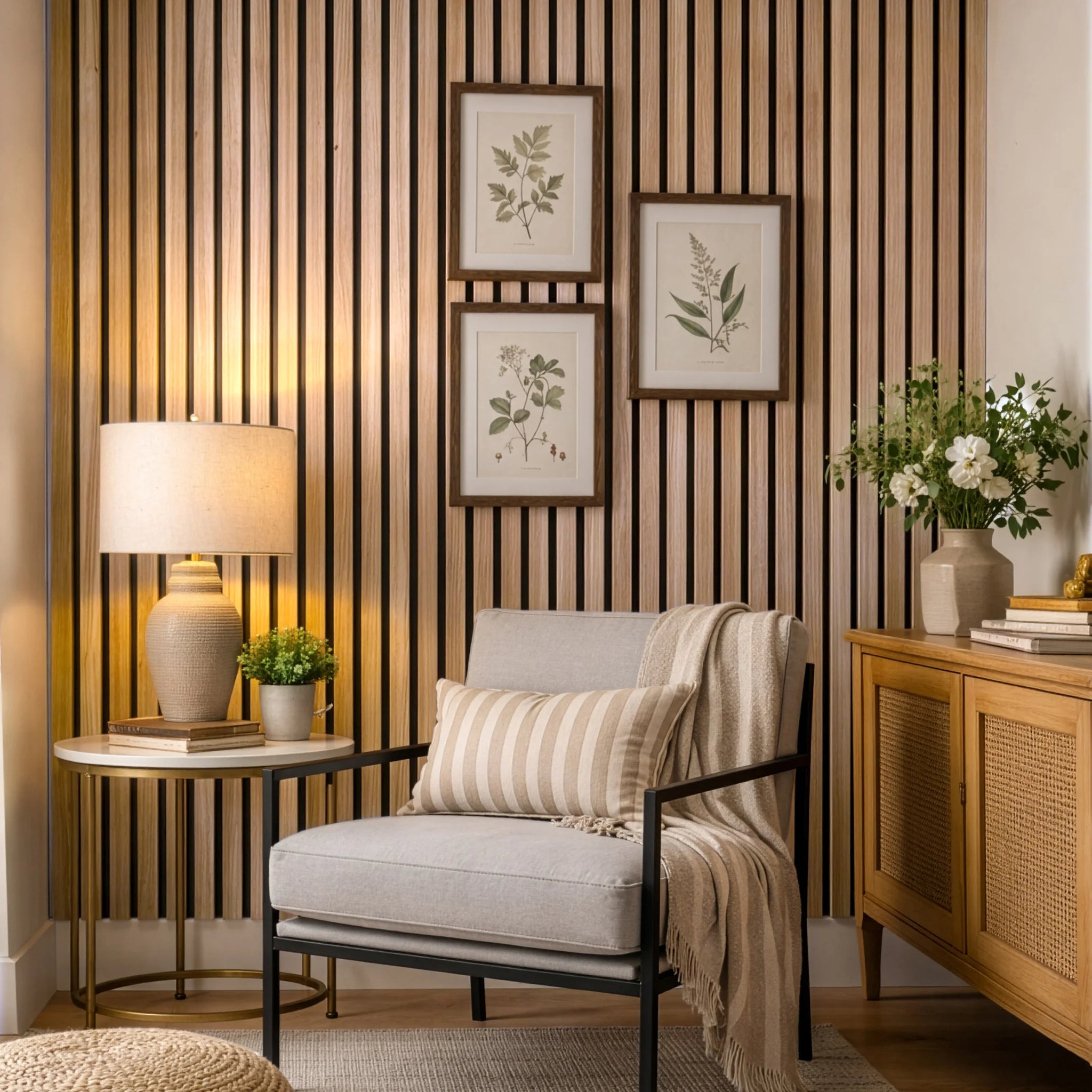 AFD Zebra Wood Extra Wide Acoustic Slat Panels