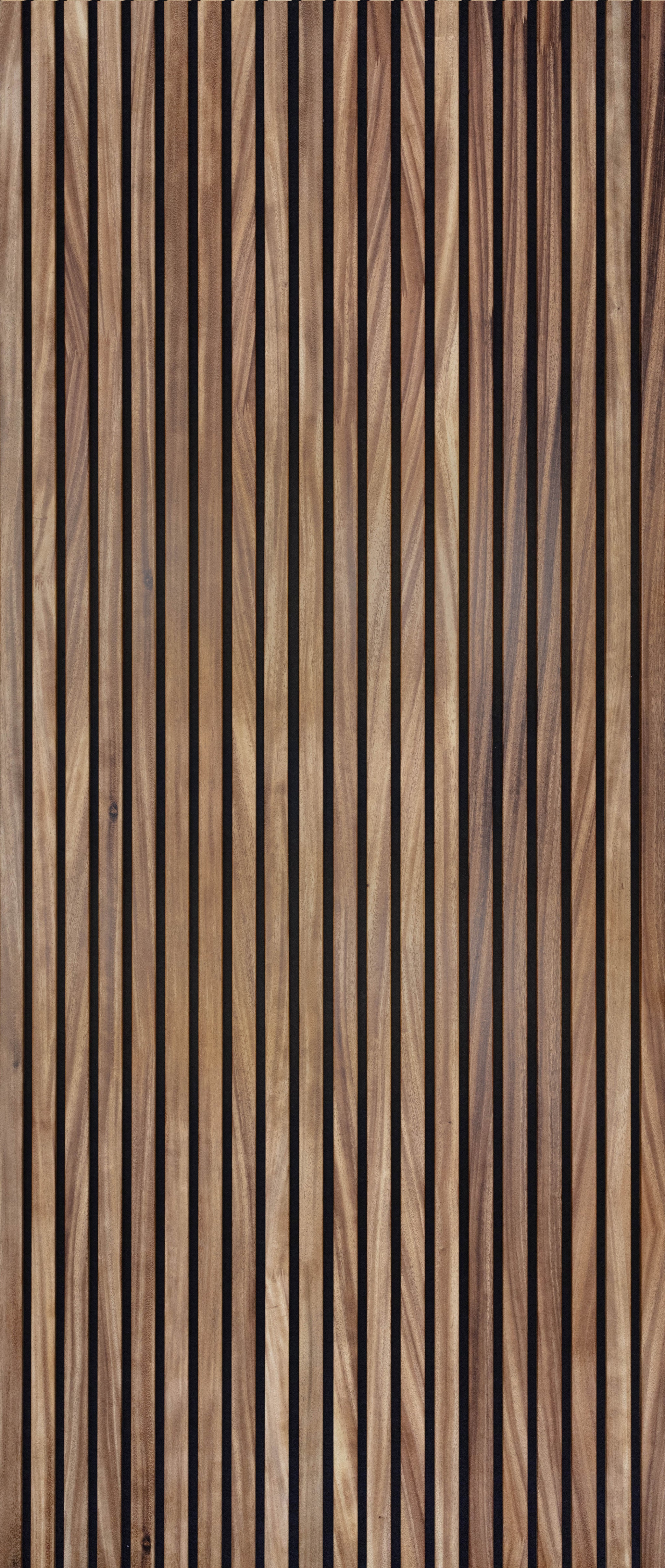 South American Walnut Extra Wide Acoustic Slat Panels