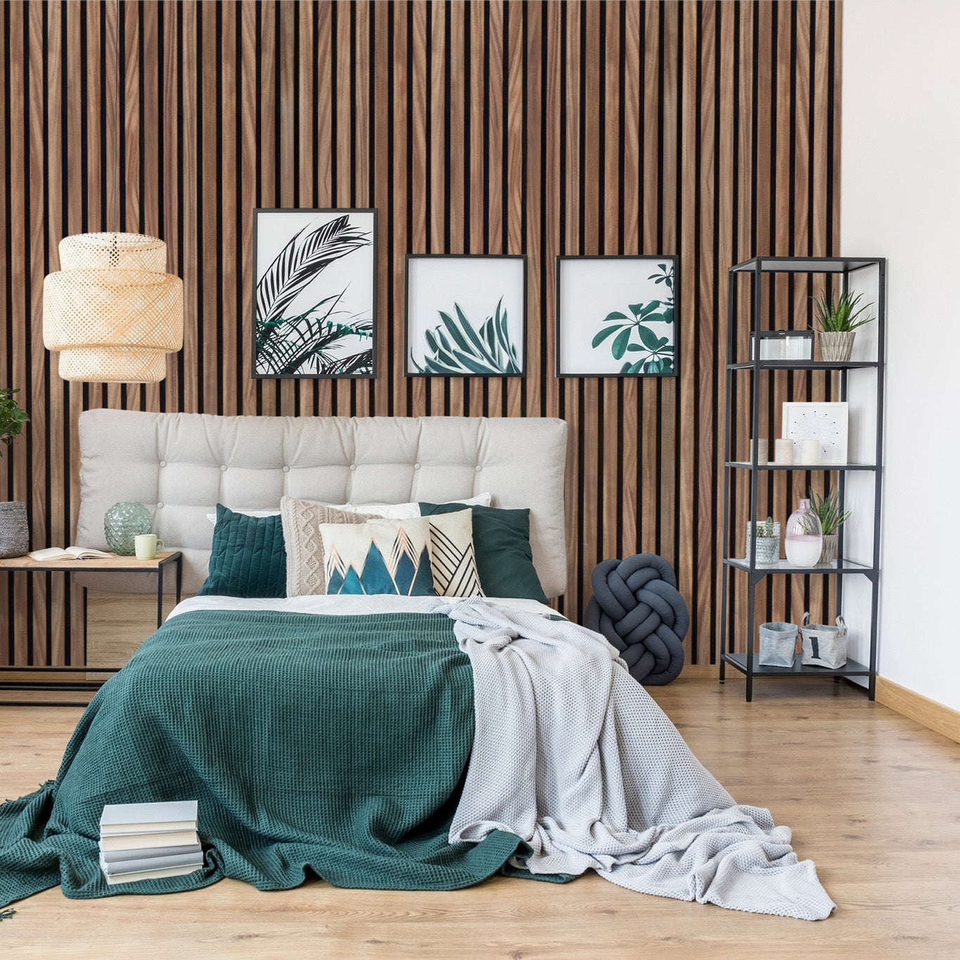 South American Walnut Extra Wide Acoustic Slat Panels