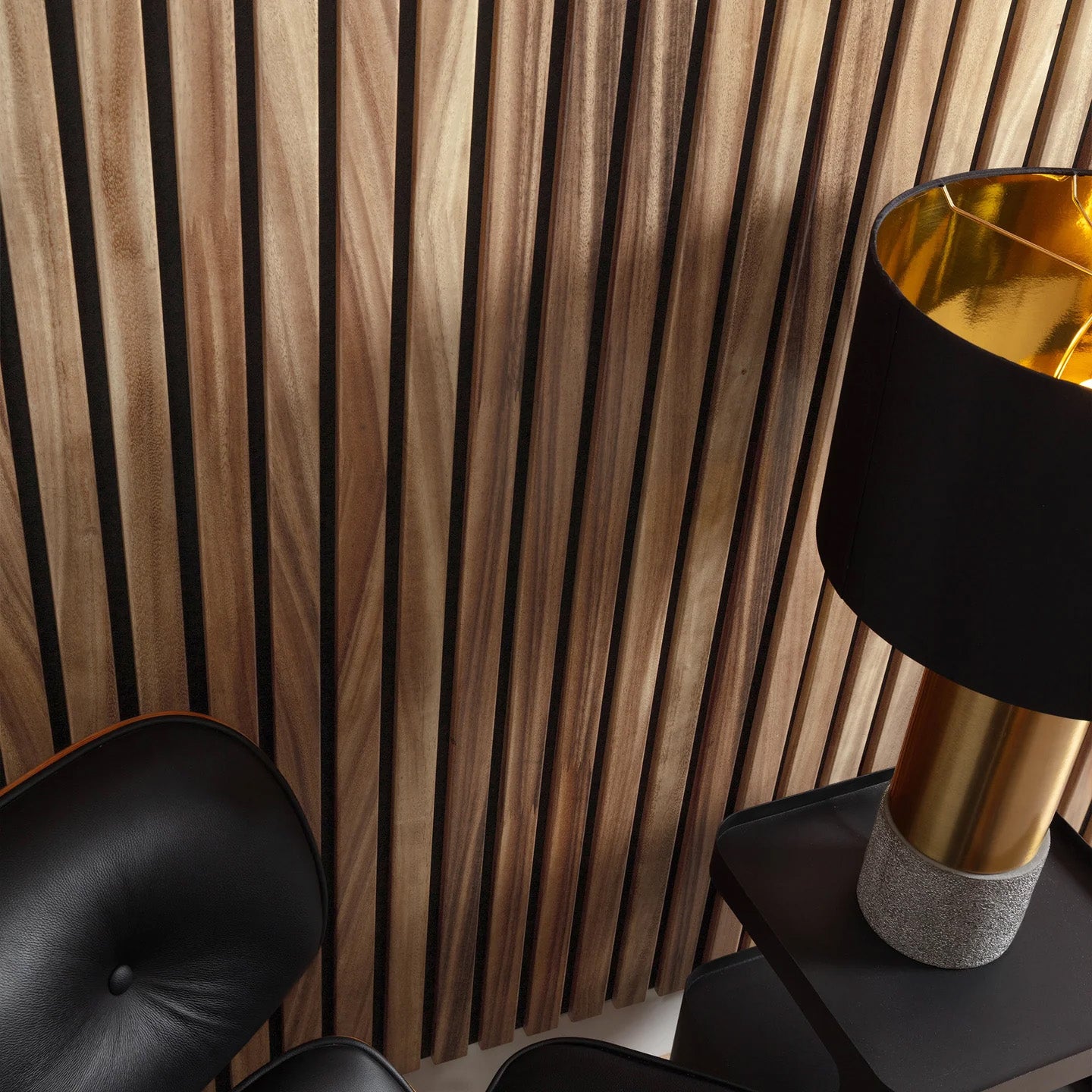 South American Walnut Extra Wide Acoustic Slat Panels