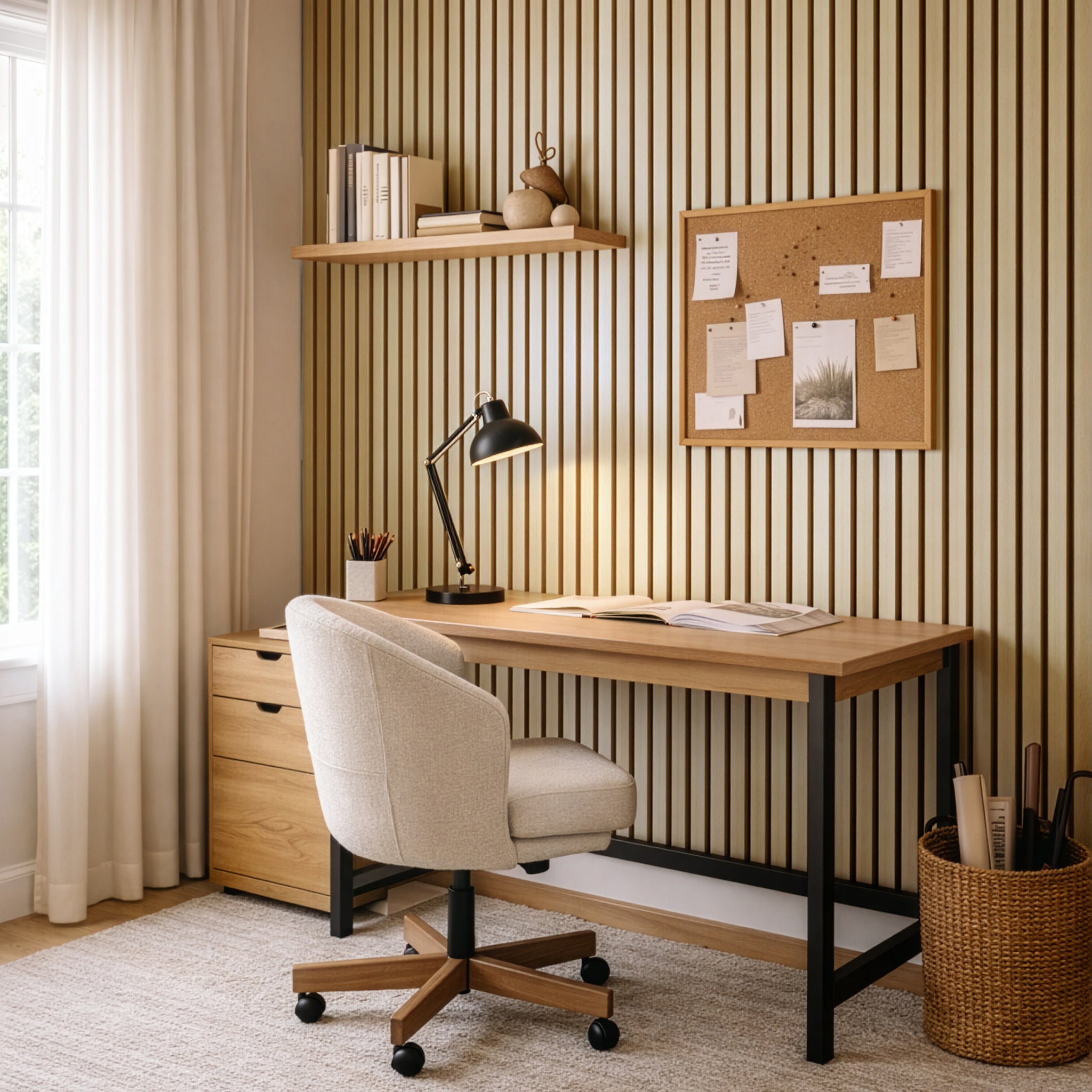 White Oak Extra Wide Acoustic Slat Panels