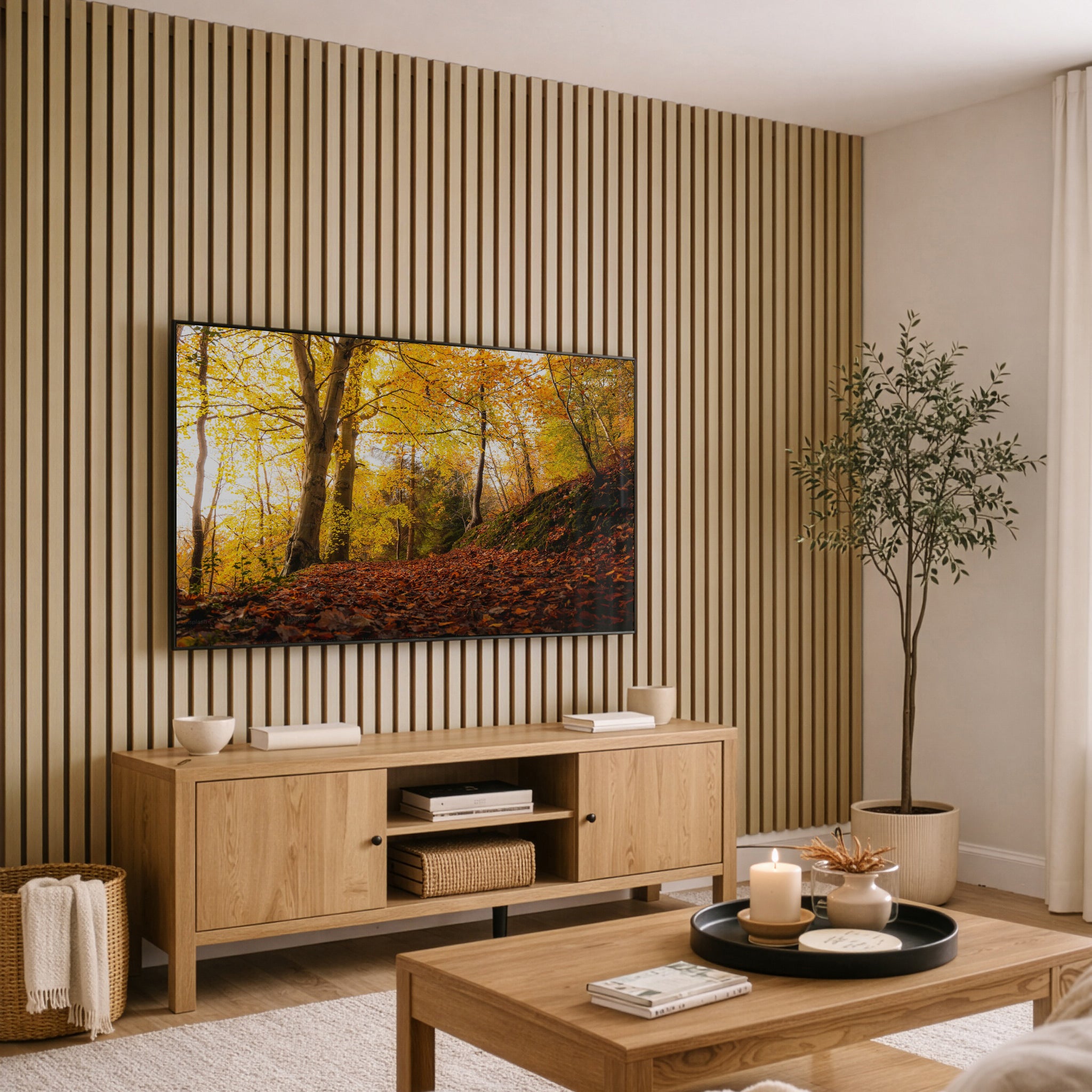 White Oak Extra Wide Acoustic Slat Panels