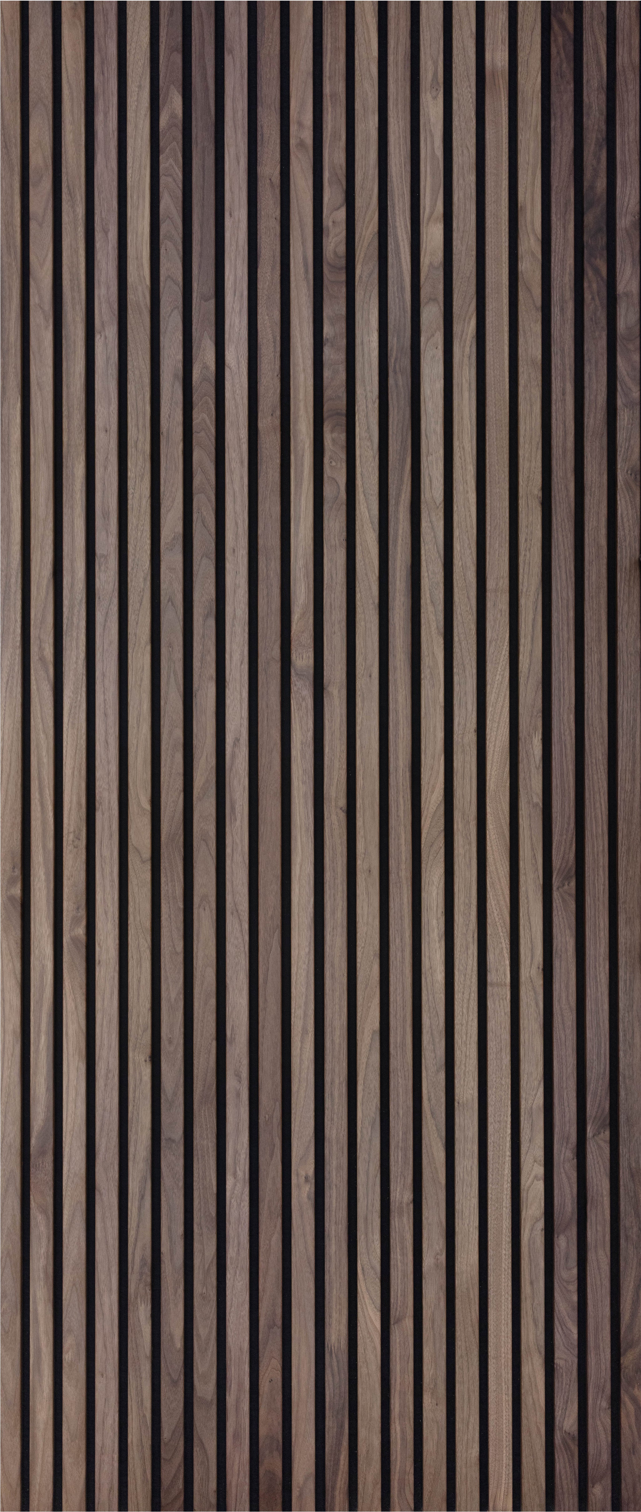 Black Walnut Extra Wide Acoustic Slat Panels 120"