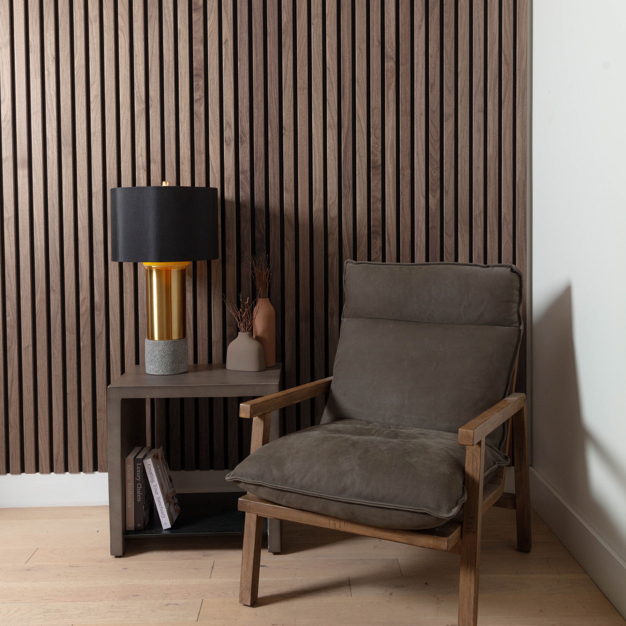 Black Walnut Extra Wide Acoustic Slat Panels 120"