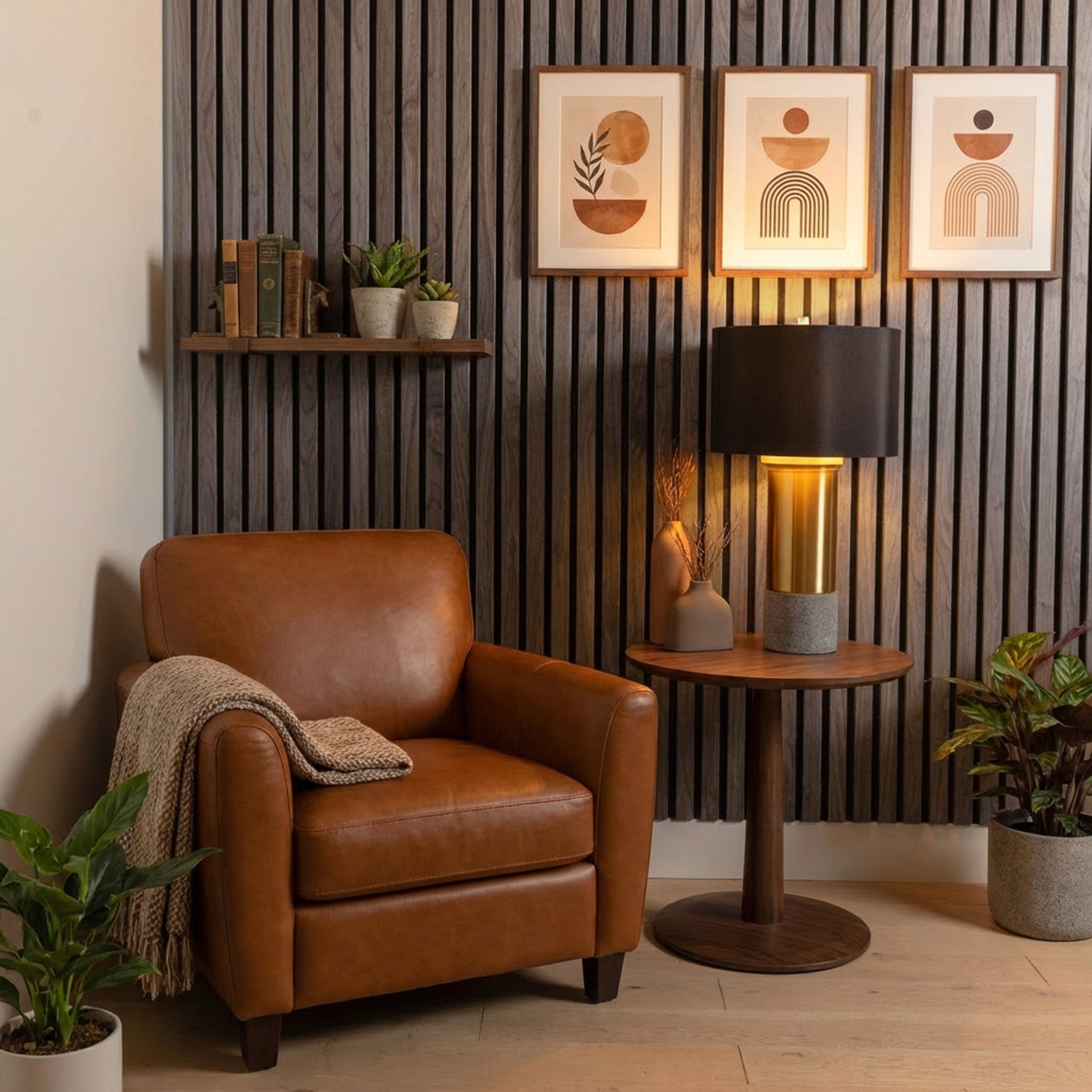 Black Walnut Extra Wide Acoustic Slat Panels 120"