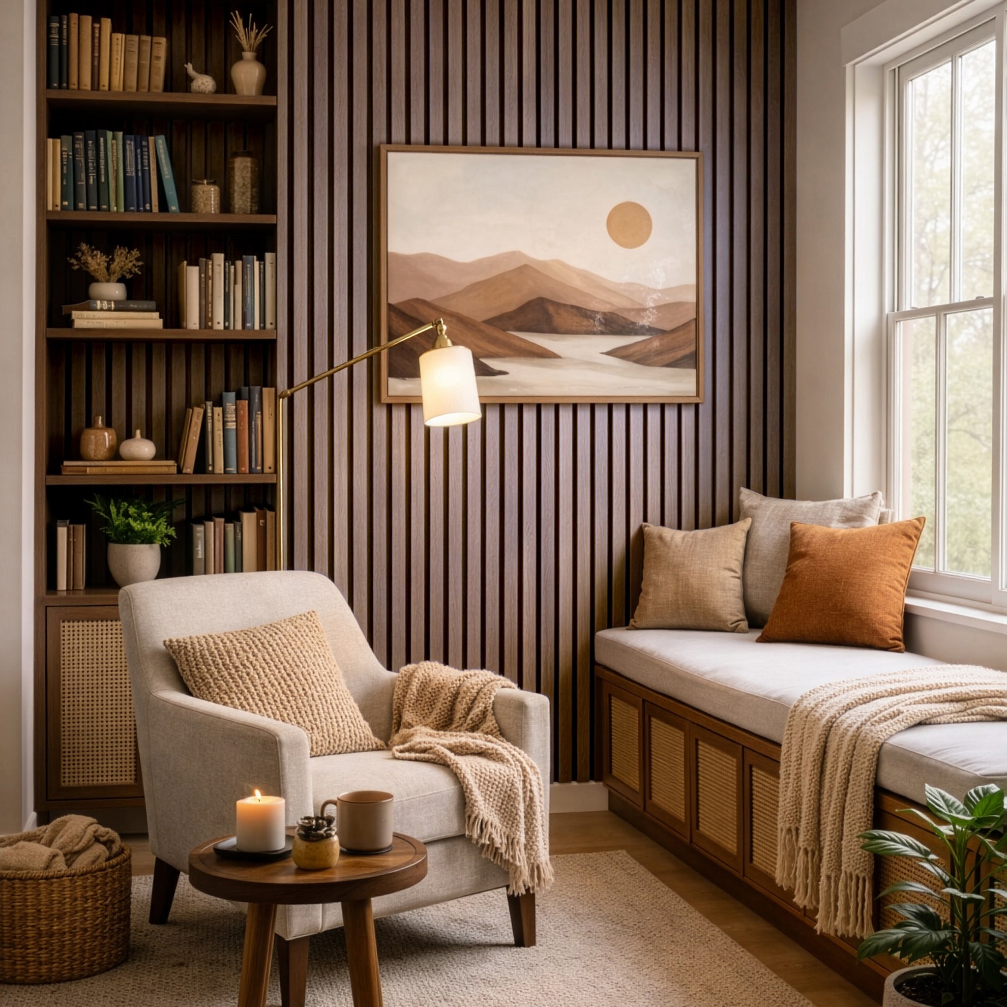 Black Walnut Extra Wide Acoustic Slat Panels 120"