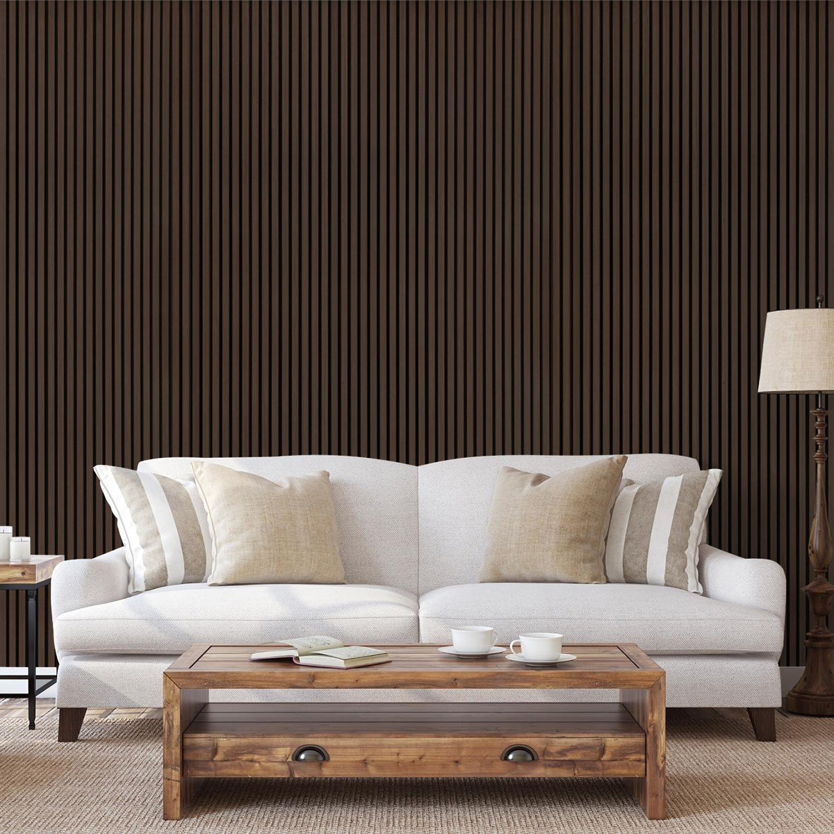 Dark Walnut Acoustic Slat Panels