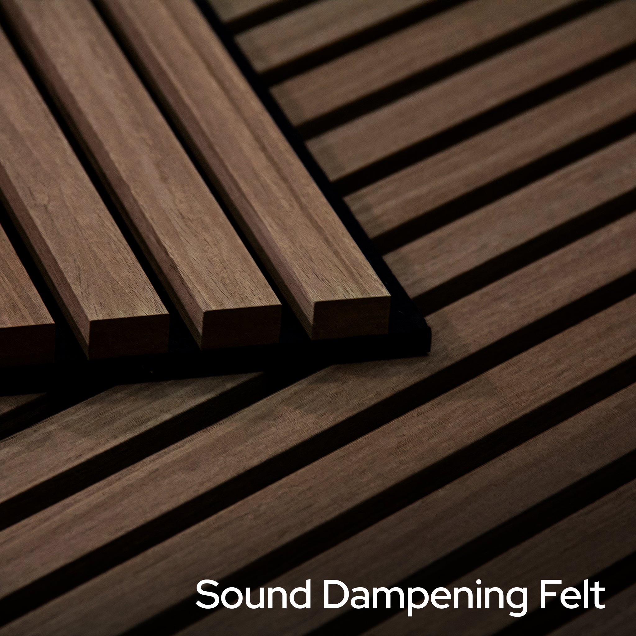 Dark Walnut Acoustic Slat Panels 108.2" Length