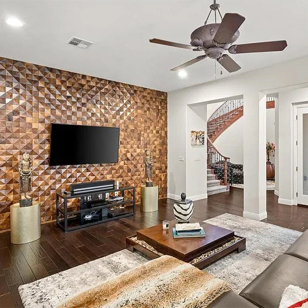 Natural Walnut 3D Diamond Panels