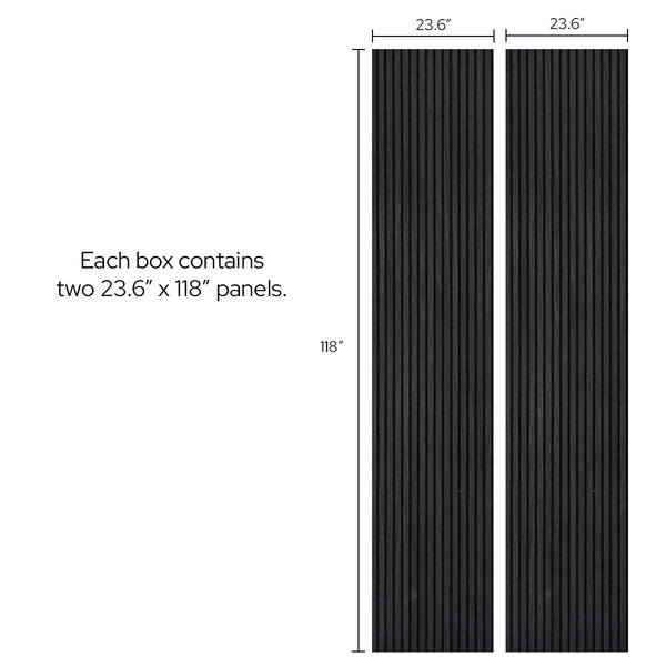 Graphite Oak Acoustic Slat Panels 118"