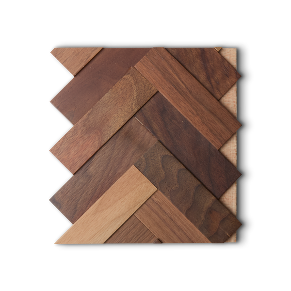 Natural Walnut 3D Herringbone Panel Sample