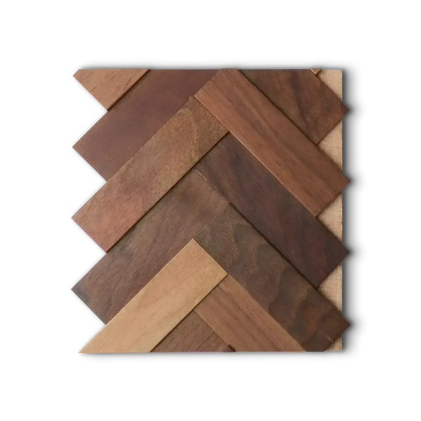 Natural Walnut 3D Herringbone Panel Sample