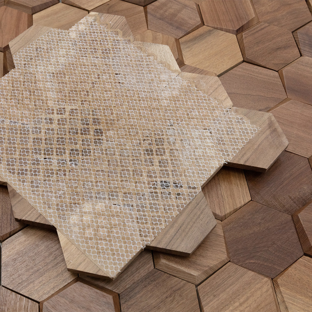 Hex Natural Walnut Walling