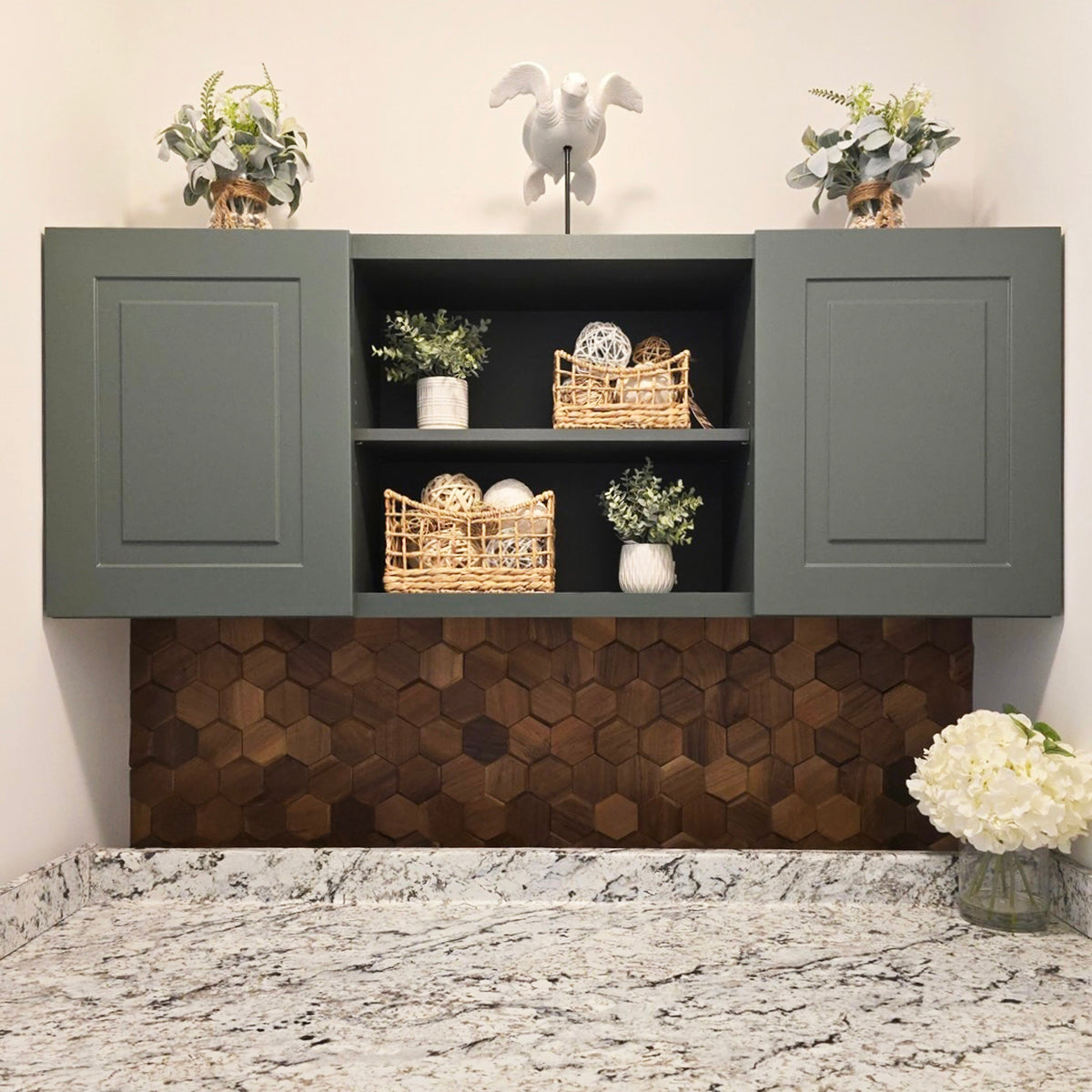 Natural Walnut 3D Hex Panels – Luxewall