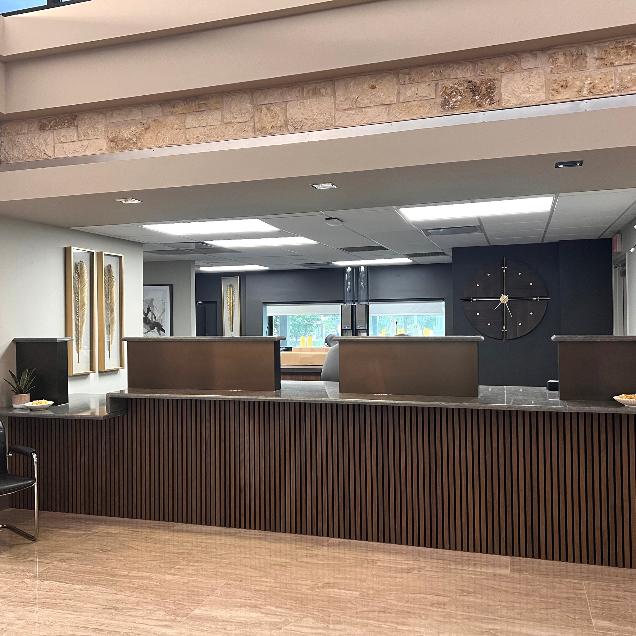 Natural Walnut Acoustic Slat Panels 94.5