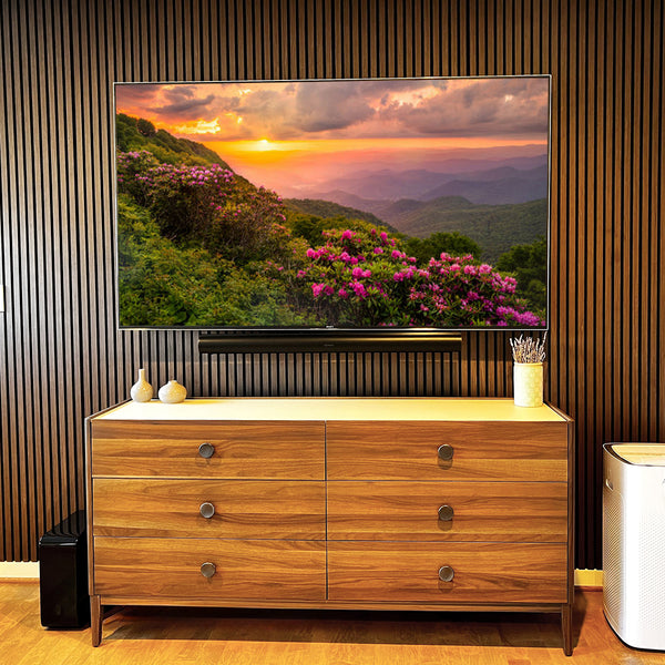 Warm Oak Acoustic Slat Panels 120"