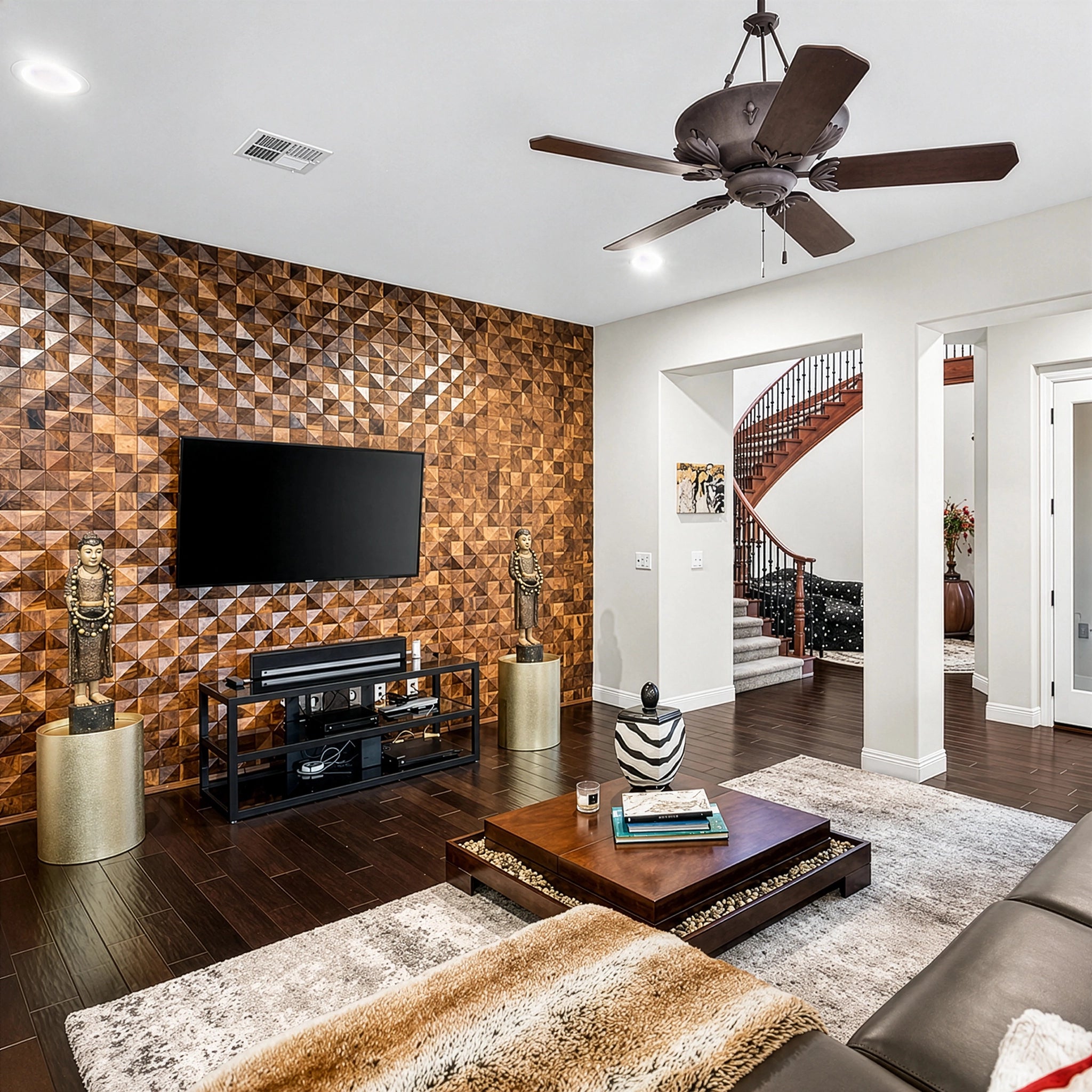 Natural Walnut 3D Diamond Panels