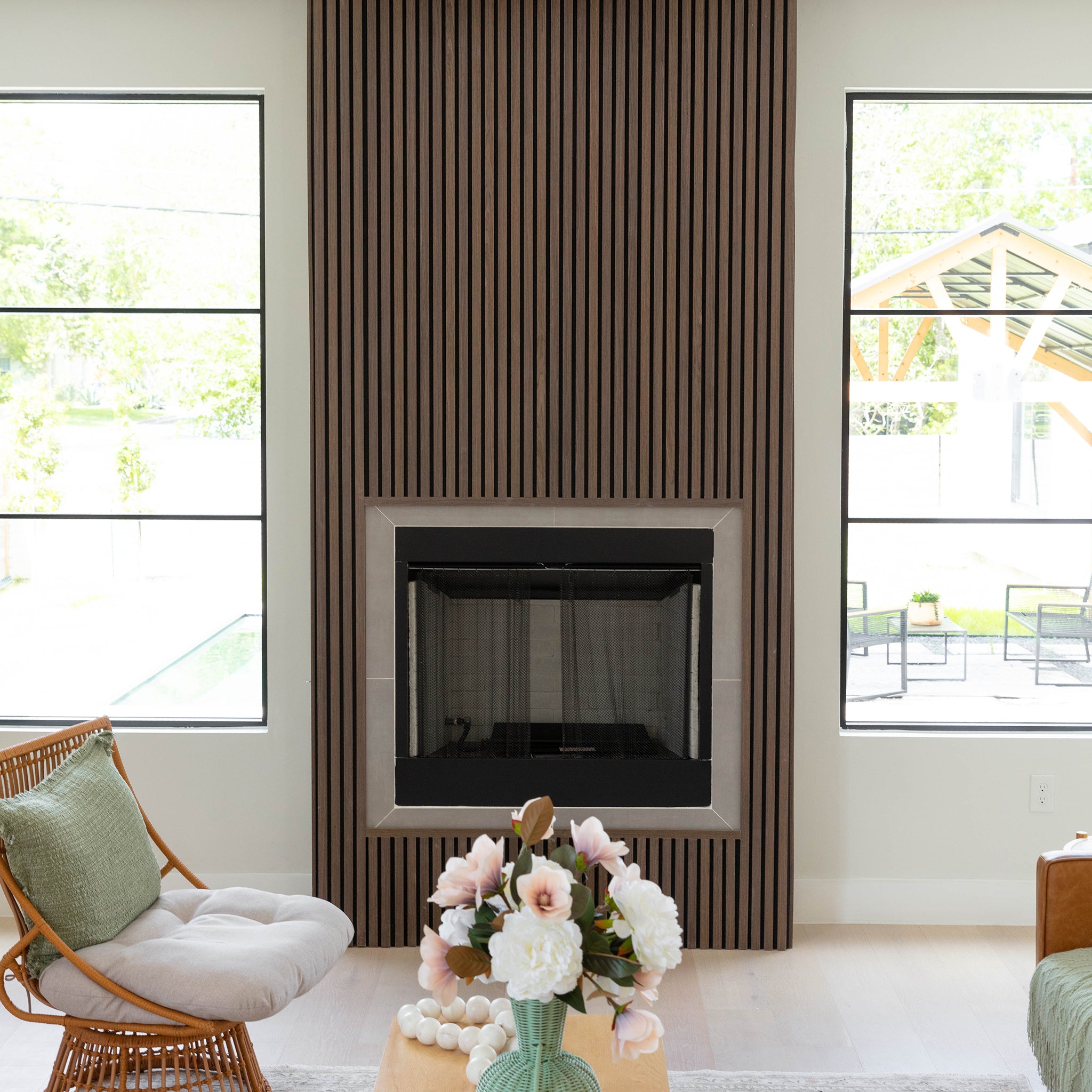 Toasted Walnut Acoustic Slat Panels 94.5