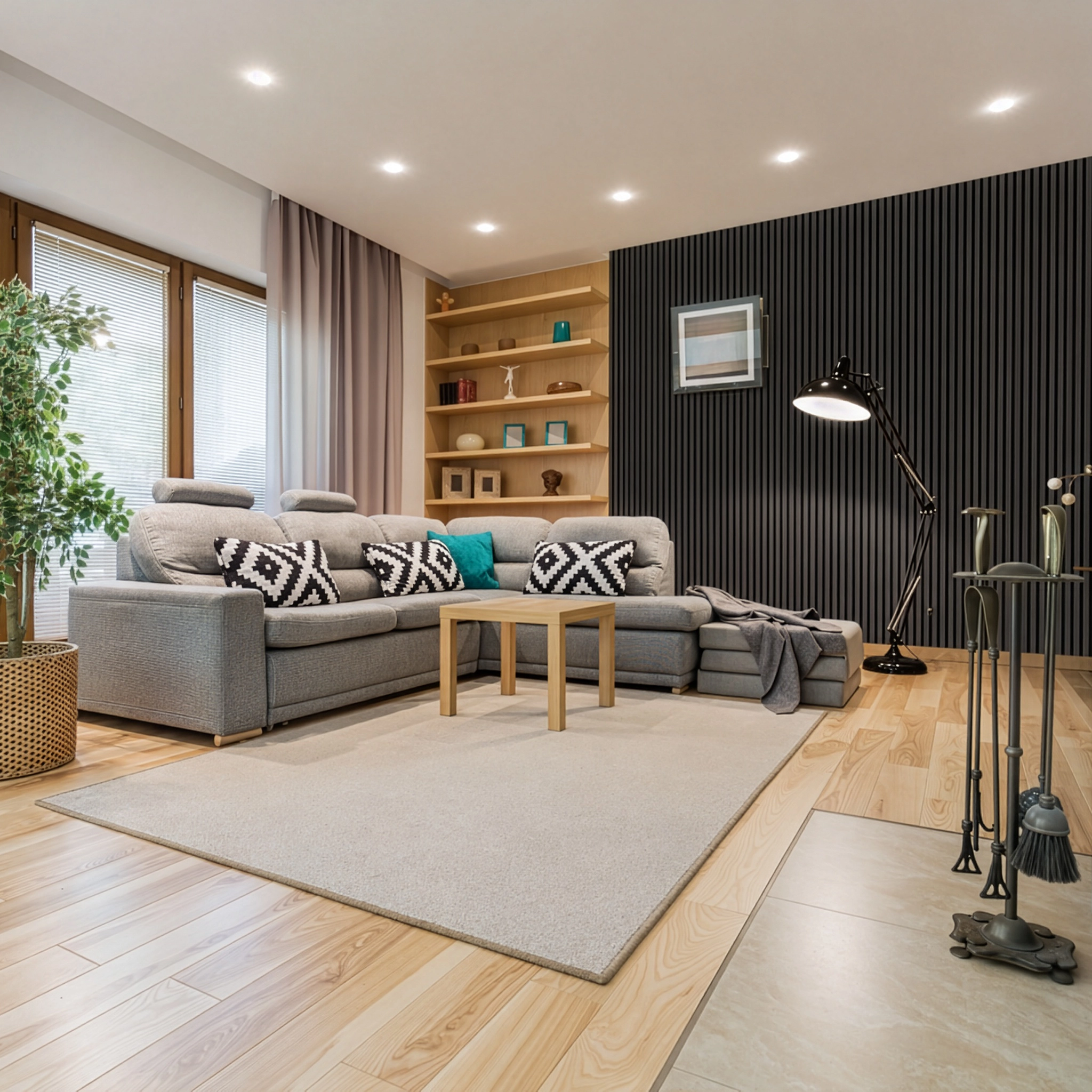 AFD Luxury Black Oak Acoustic Slat Panels 108.2