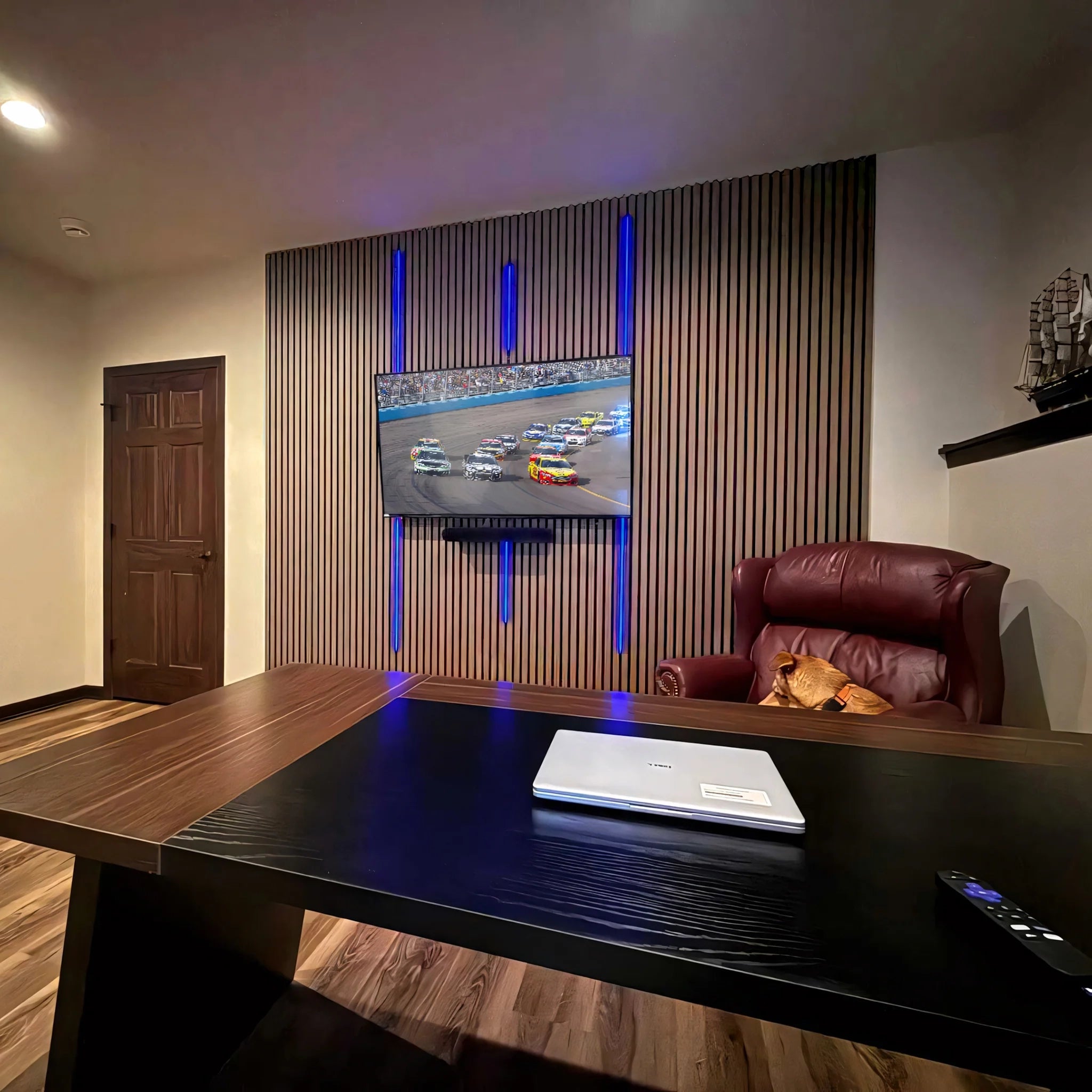 Leather Oak Acoustic Slat Panels 94.5