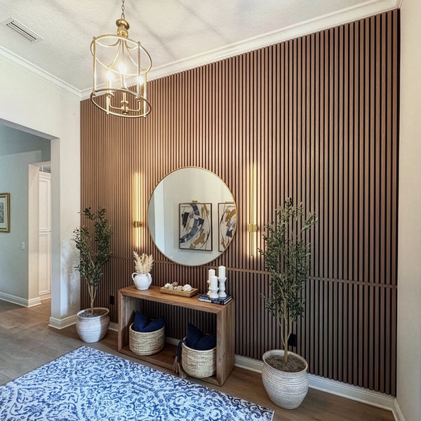 Leather Oak Acoustic Slat Panels 94.5" or 120"