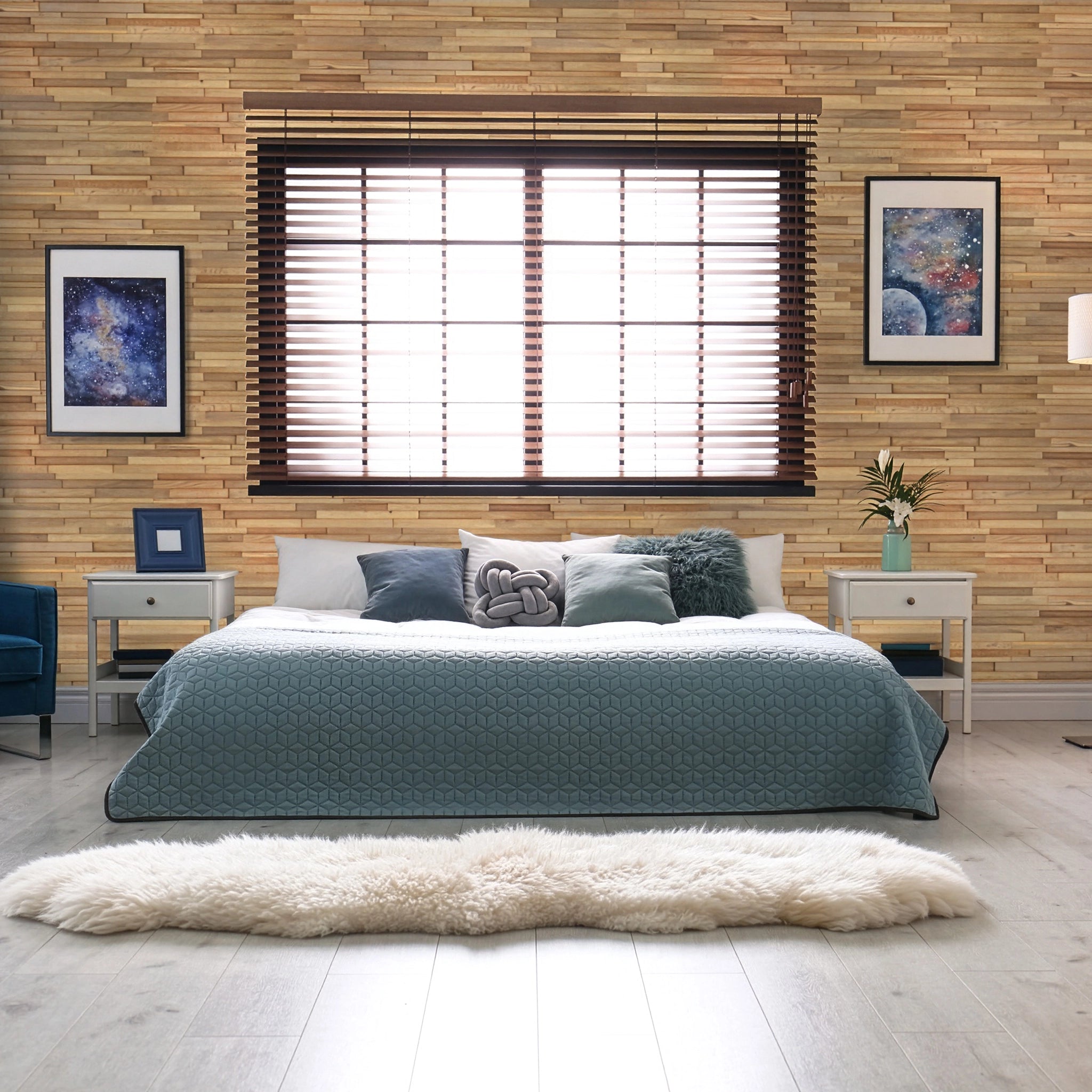 Natural Oak 3D Stacked Wall Panels