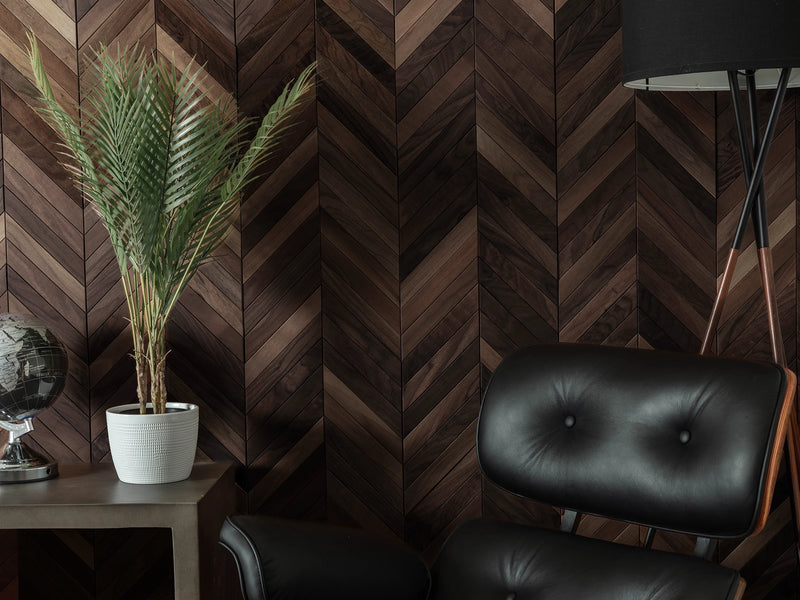Natural Walnut Chevron Panels