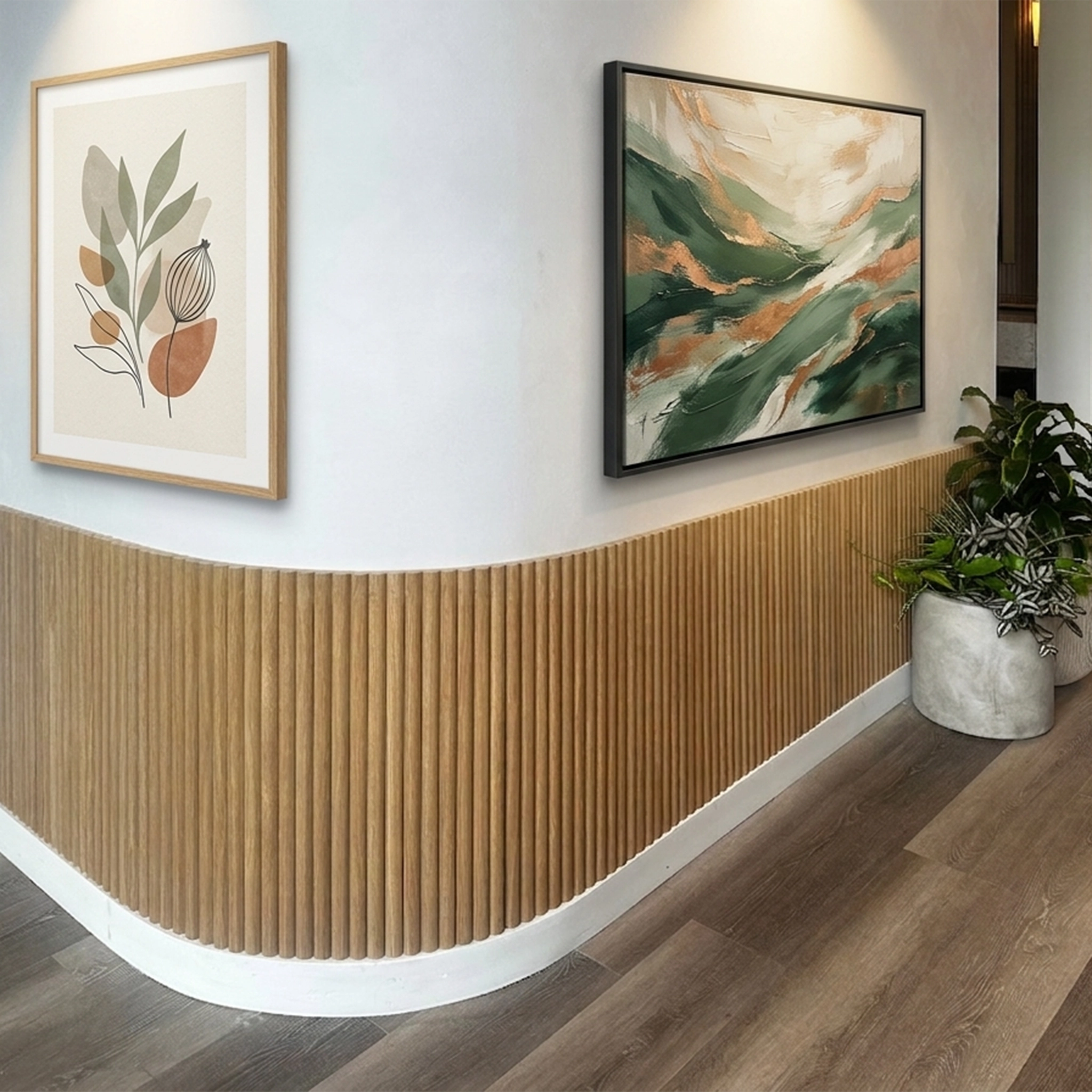 Natural Oak Flexible Tambour Panels 120"