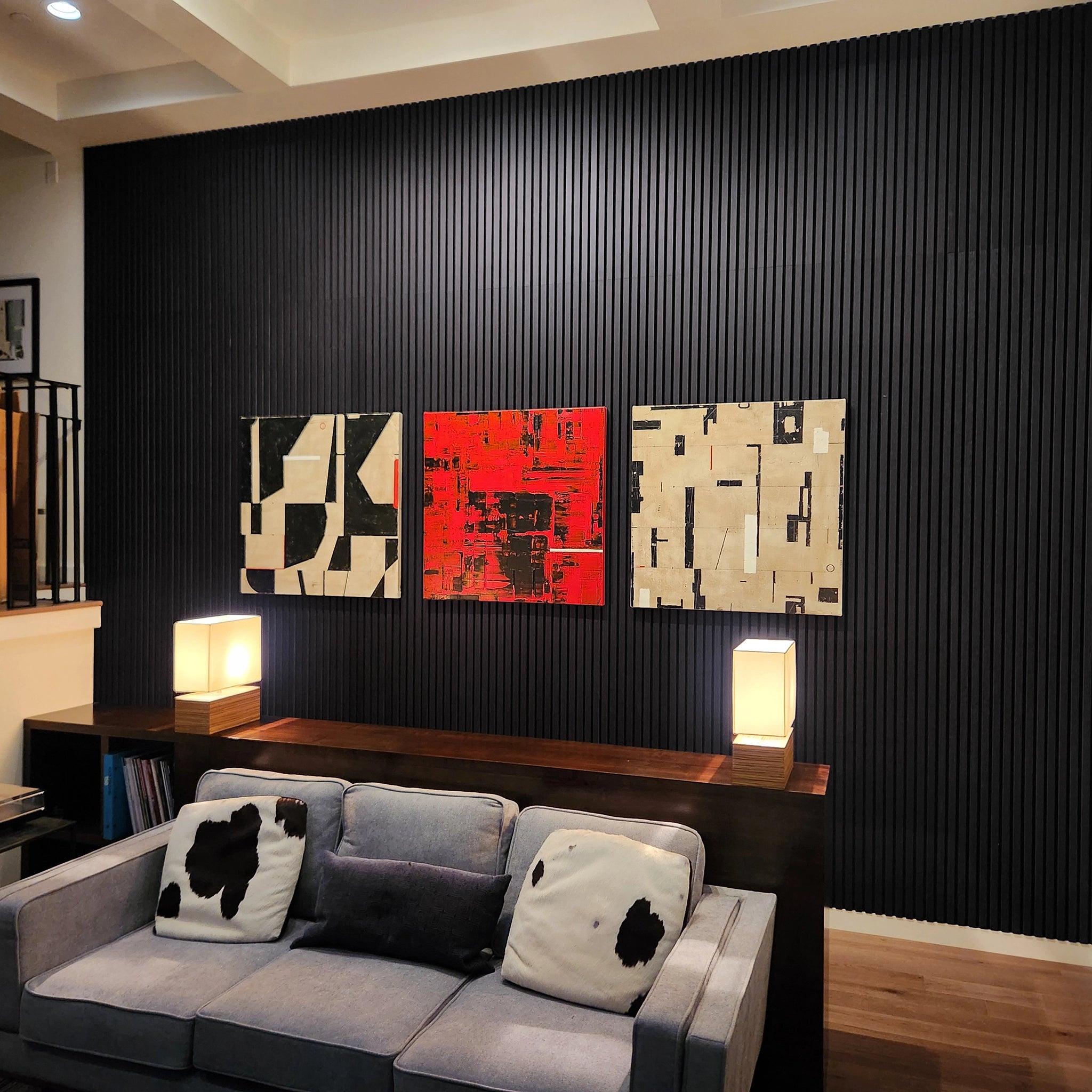 AFD Luxury Black Oak Acoustic Slat Panels 108.25"