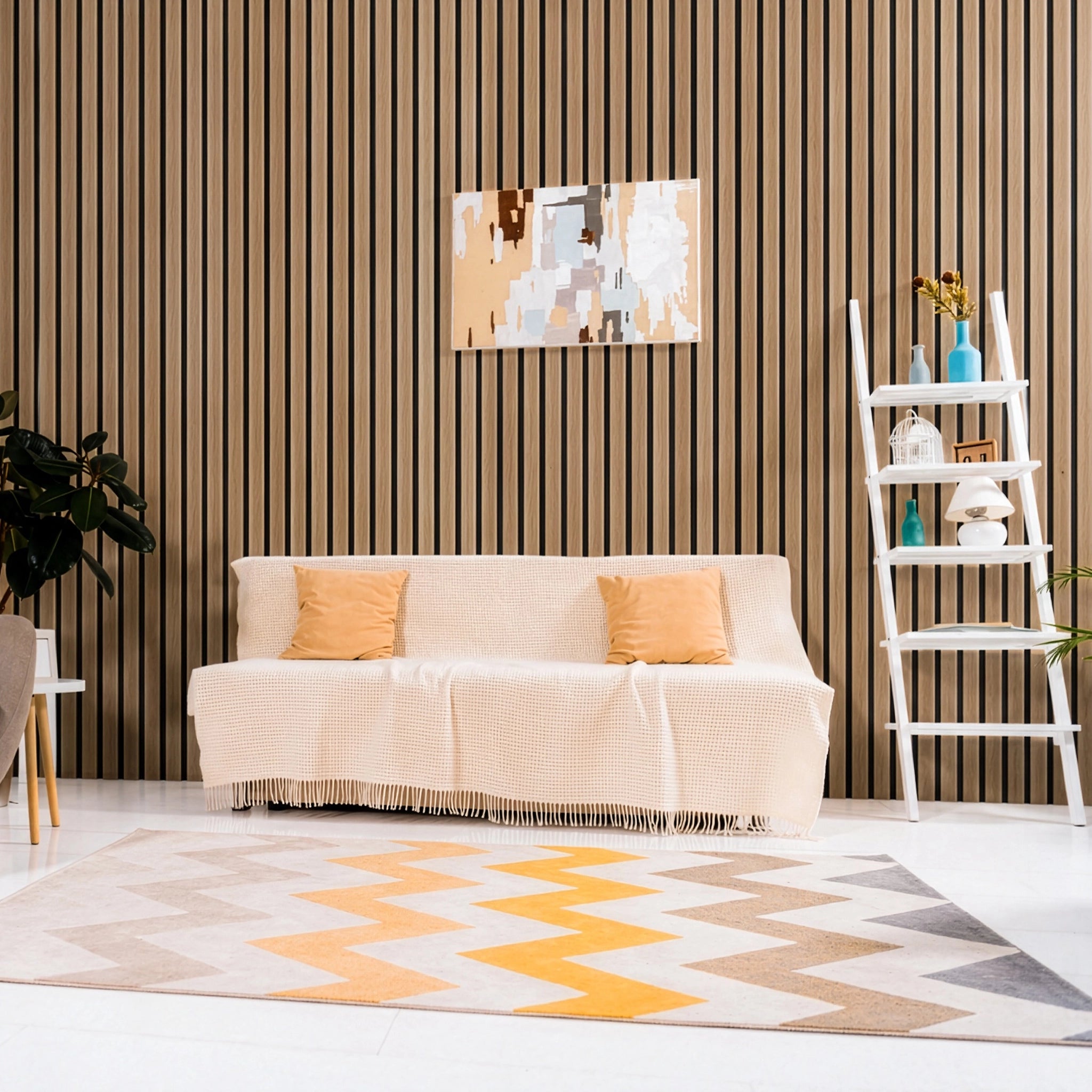 AFD Zebra Wood Extra Wide Acoustic Slat Panels