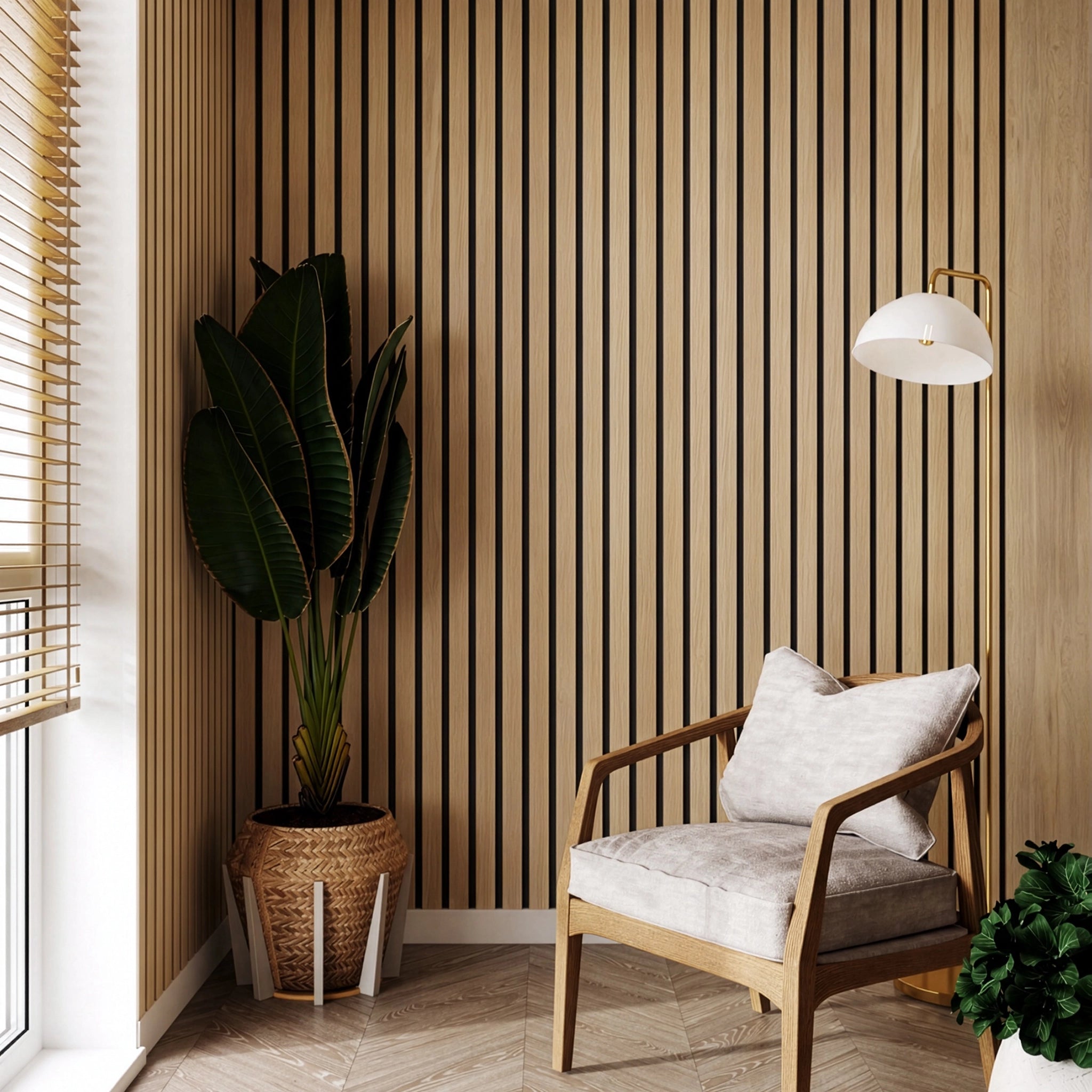 AFD White Oak Extra Wide Acoustic Slat Panels