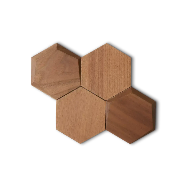 Natural Walnut 3D Hex Panel Sample