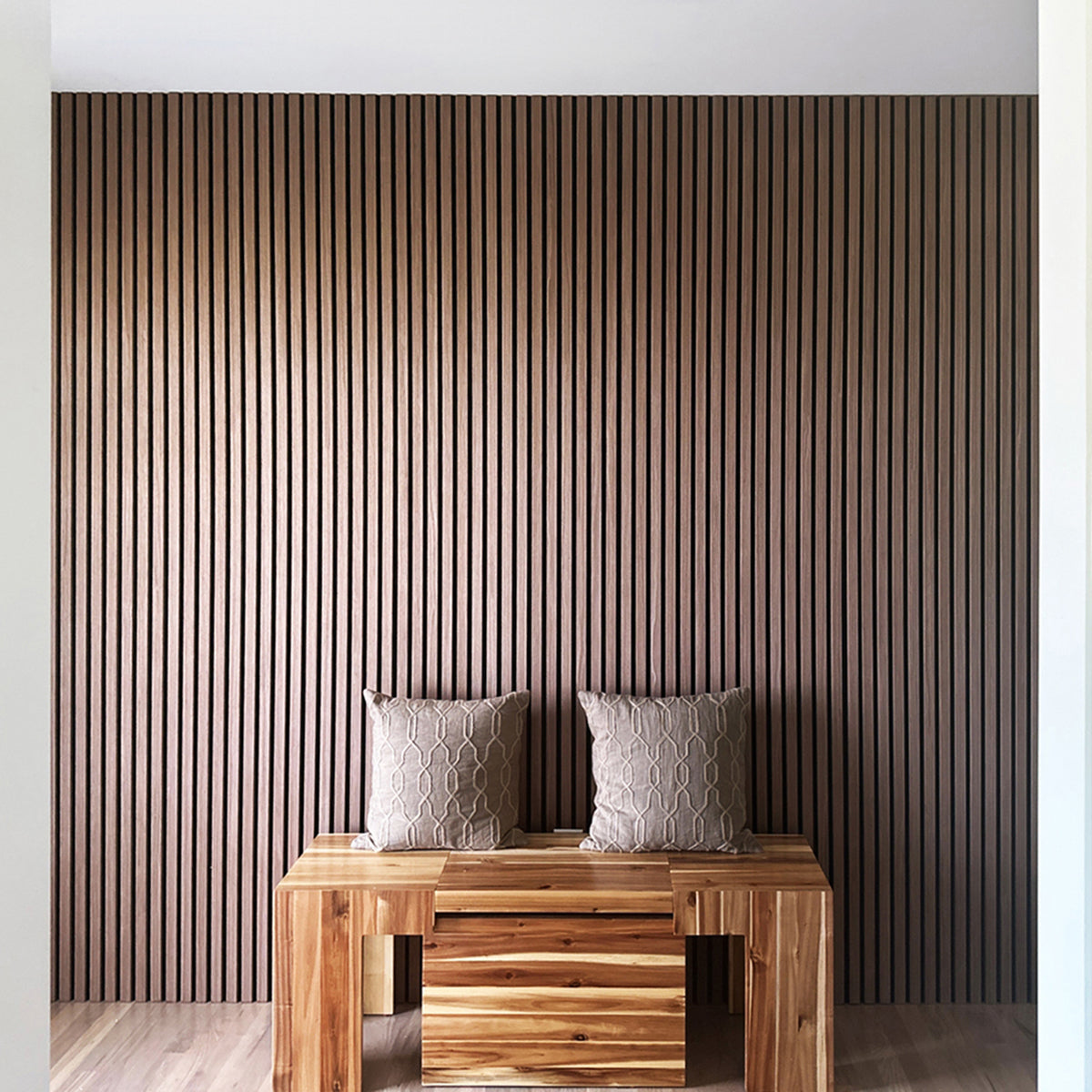 Leather Oak Acoustic Slat Panels