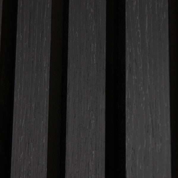 Luxury Black Oak Acoustic Slat Panel 108.25" Sample